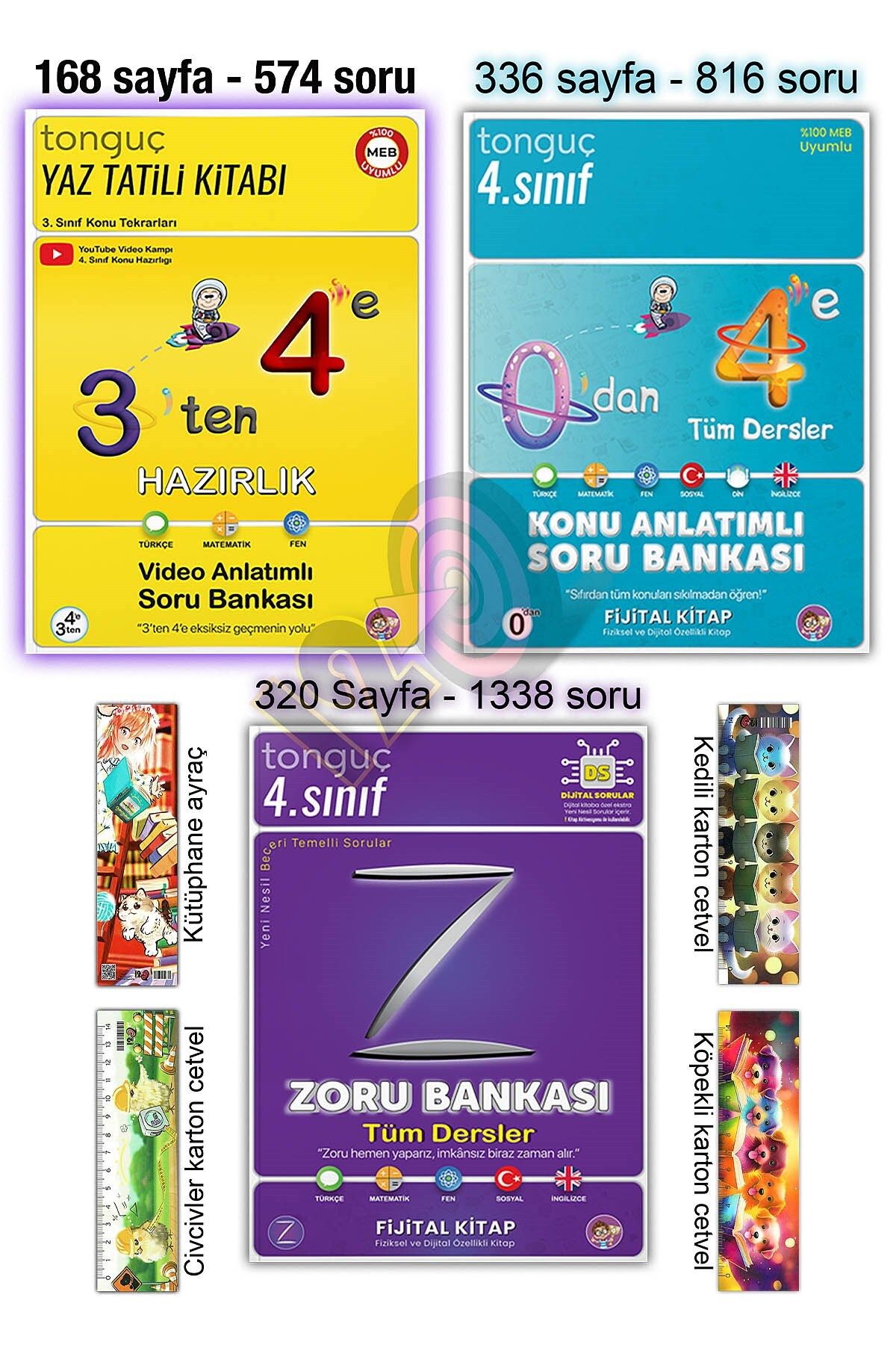 Tonguç Yayınları 3'ten 4'e Hazırlık Yaz Tatili Kitabı 4. Sınıf Konu Anlatımlı Tüm Dersler Soru Zoru Bankası