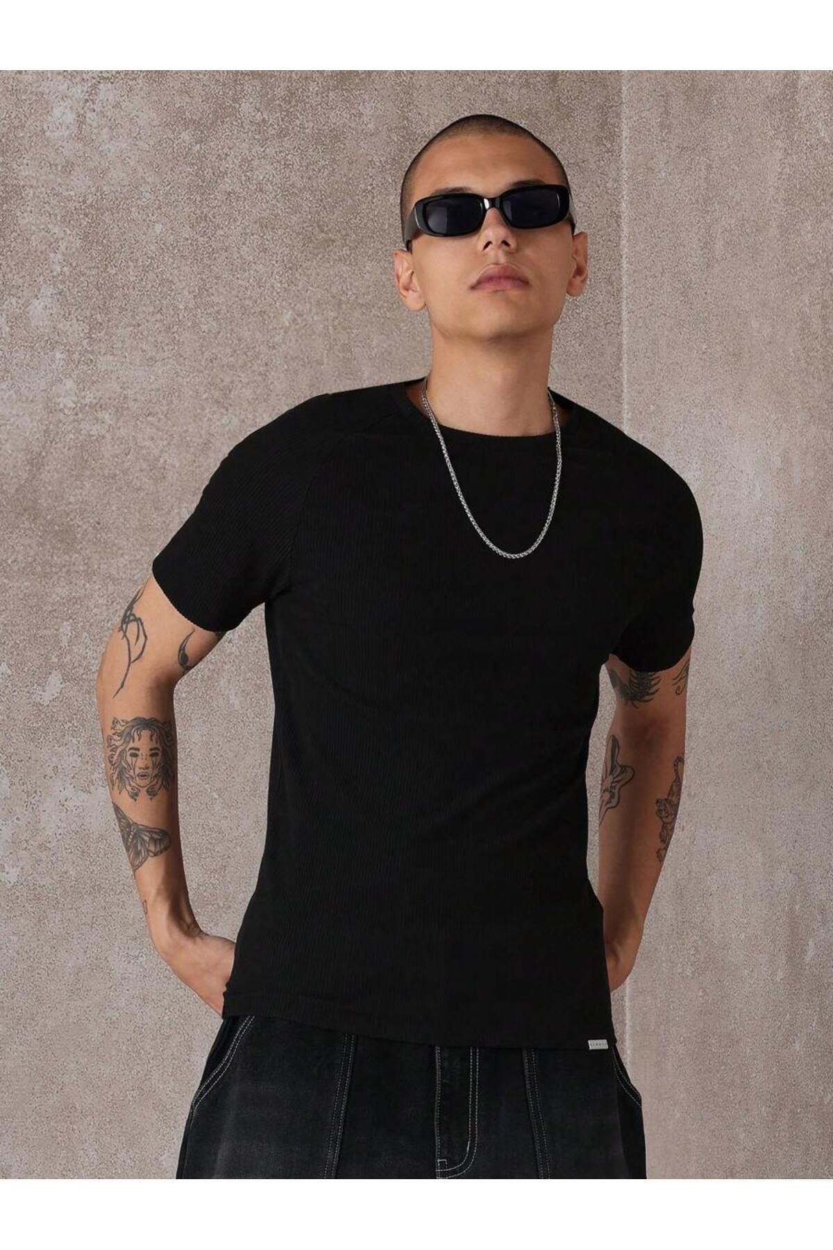 MODAVİBE Düz Basic Tişört – Bisiklet Yaka, Pamuk Polyester, 2 İplik Kumaş, Unisex
