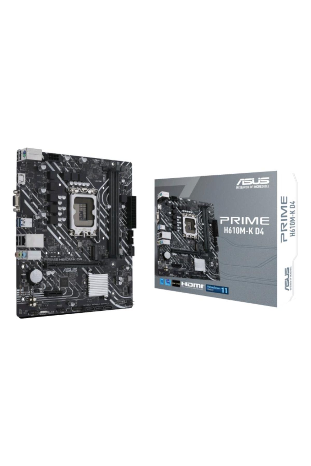 ASUS PRIME H610M-K D4 ARGB, 2xDDR4, M.2, HDMI, 12-13.14.Nesil, LGA1700 Soket, Anakart