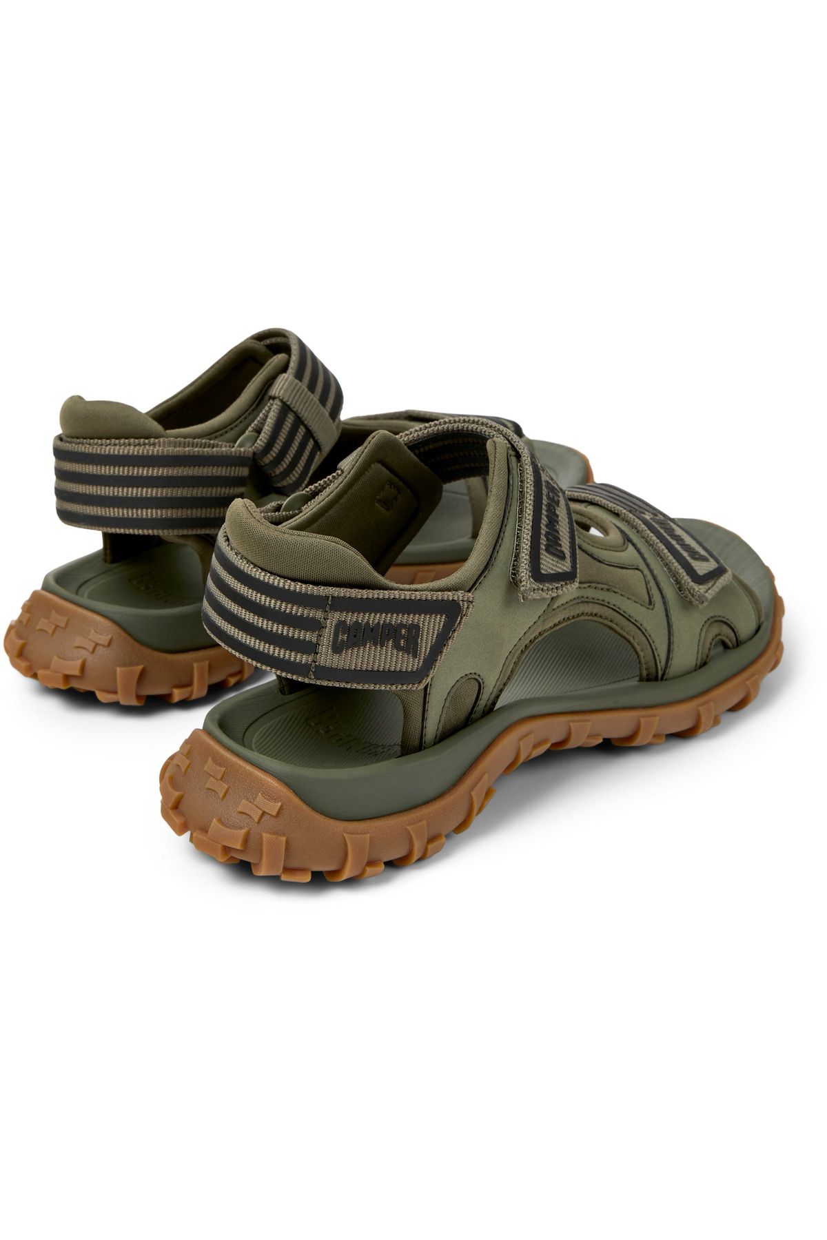 CAMPER-Women's Red Adjustable Hook And Loop Summer Sandals with Soft Flat Soles DriftTrail 4