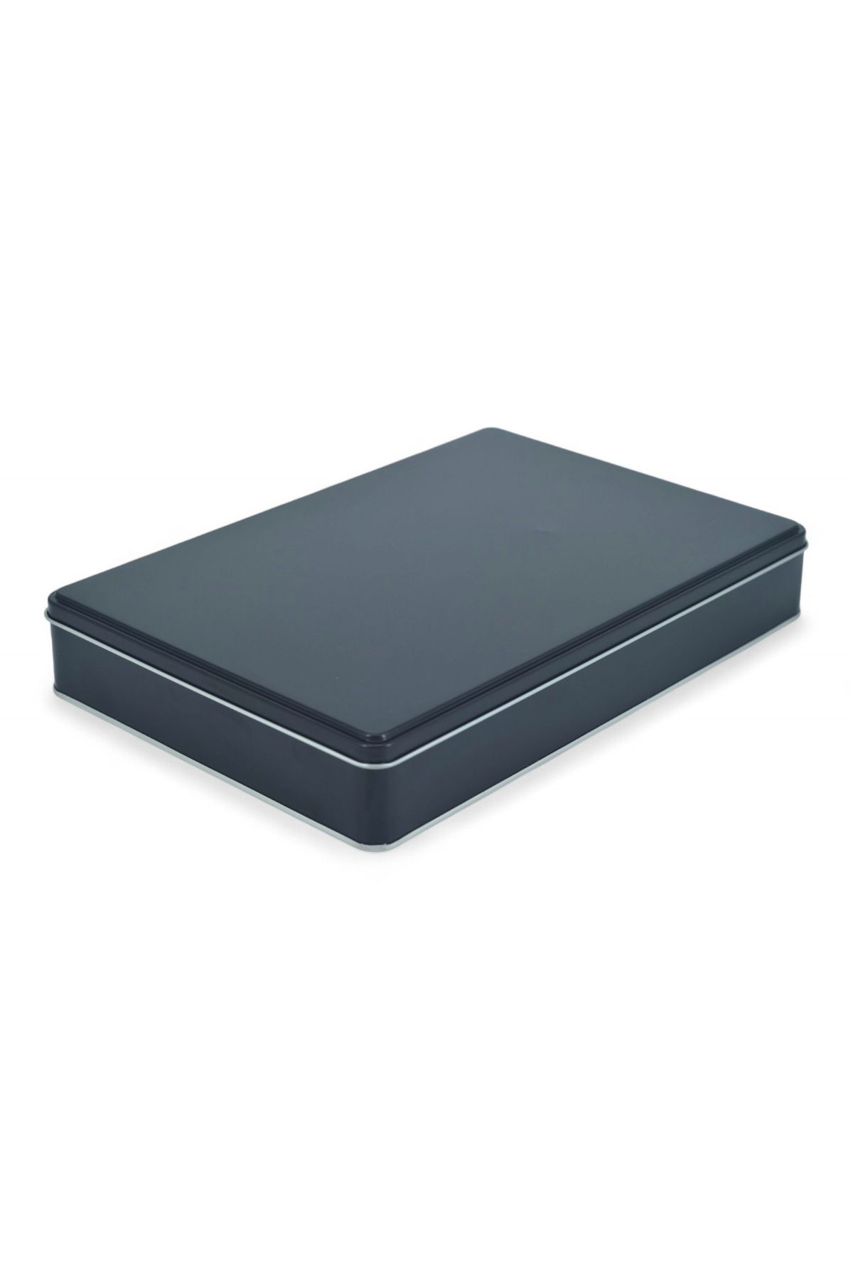 KONTENSAN 300x200x57 mm Metal Kapaklı Baskısız Metal Kutu, Mat Siyah, 25 Adet