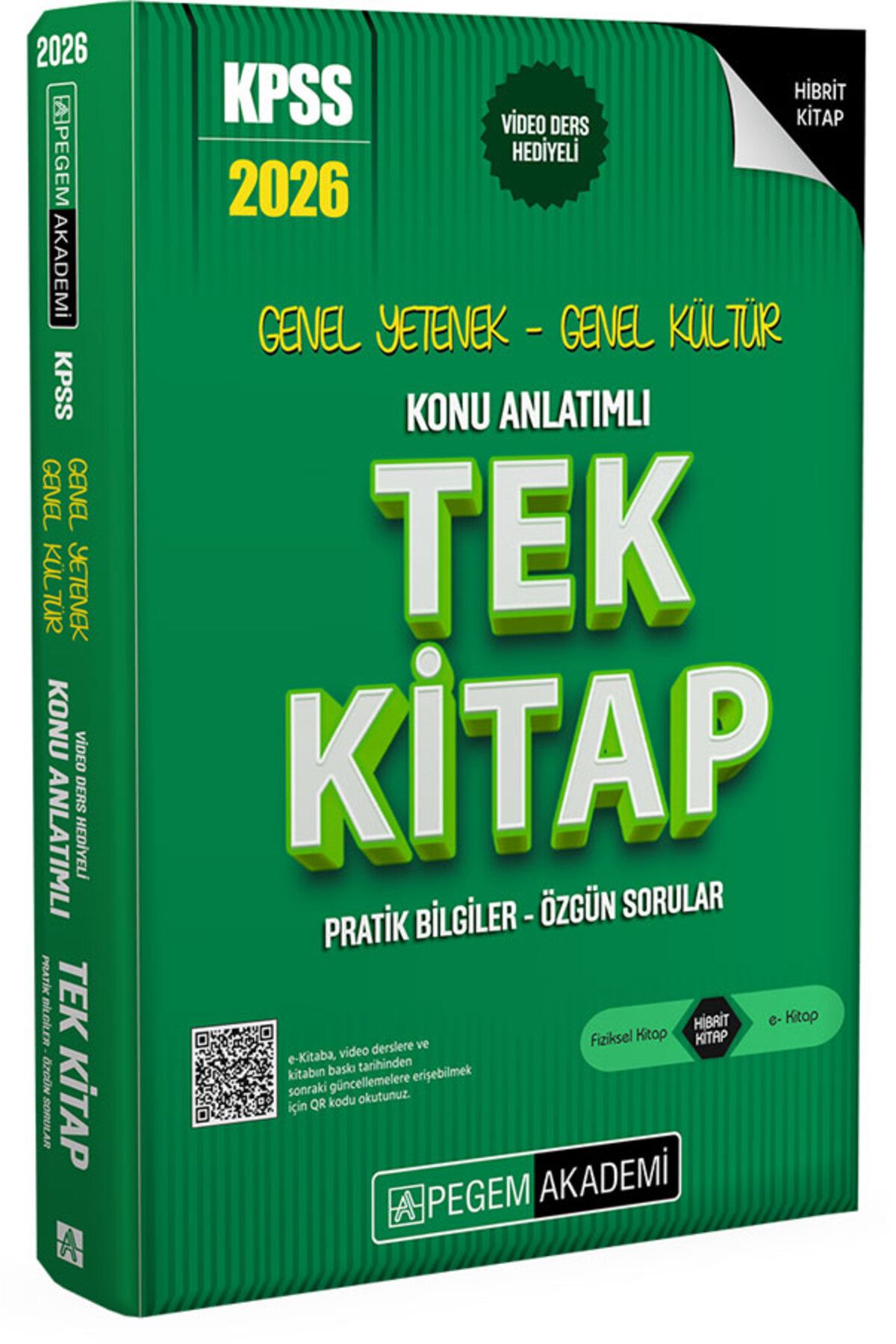 Pegem Akademi Yayıncılık Pegem 2026 KPSS Genel Yetenek Genel Kültür Konu Anlatımlı Tek Kitap Pegem Akademi Yayınları
