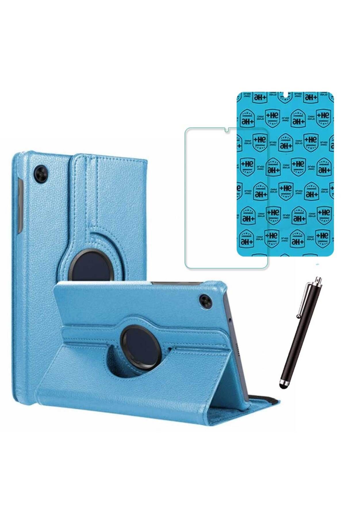 Smart Tech Samsung Galaxy Tab A9 X110 Uyumlu Tablet Kılıfı Cam Ekran Koruyucu Kalem Set