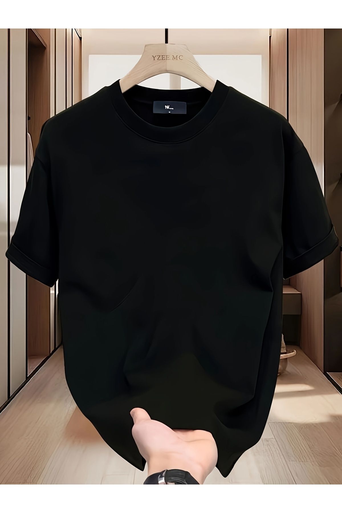 MODAVİBE Düz Basic Tişört – Bisiklet Yaka, Pamuk Polyester, 2 İplik Kumaş, Unisex