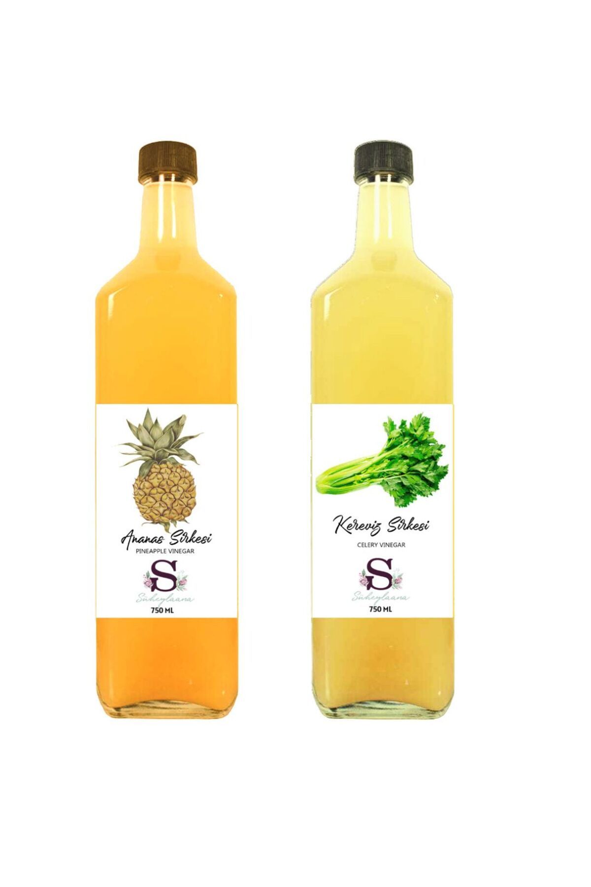 Süheylaana Doğal Ananas Sirkesi 750 Ml - Doğal Kereviz Sirkesi 750 Ml
