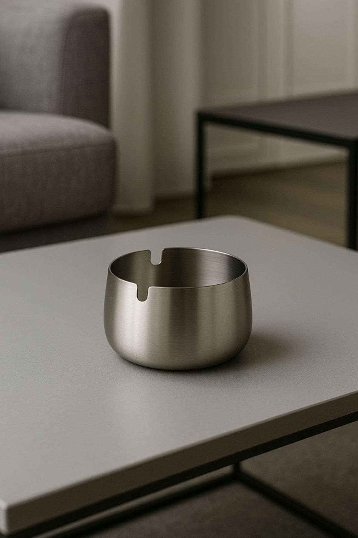 TUMU LIFE Gümüş Metal Küllük Modern Tasarım Şık ve Zarif Küllük Gümüş Kül Tablası