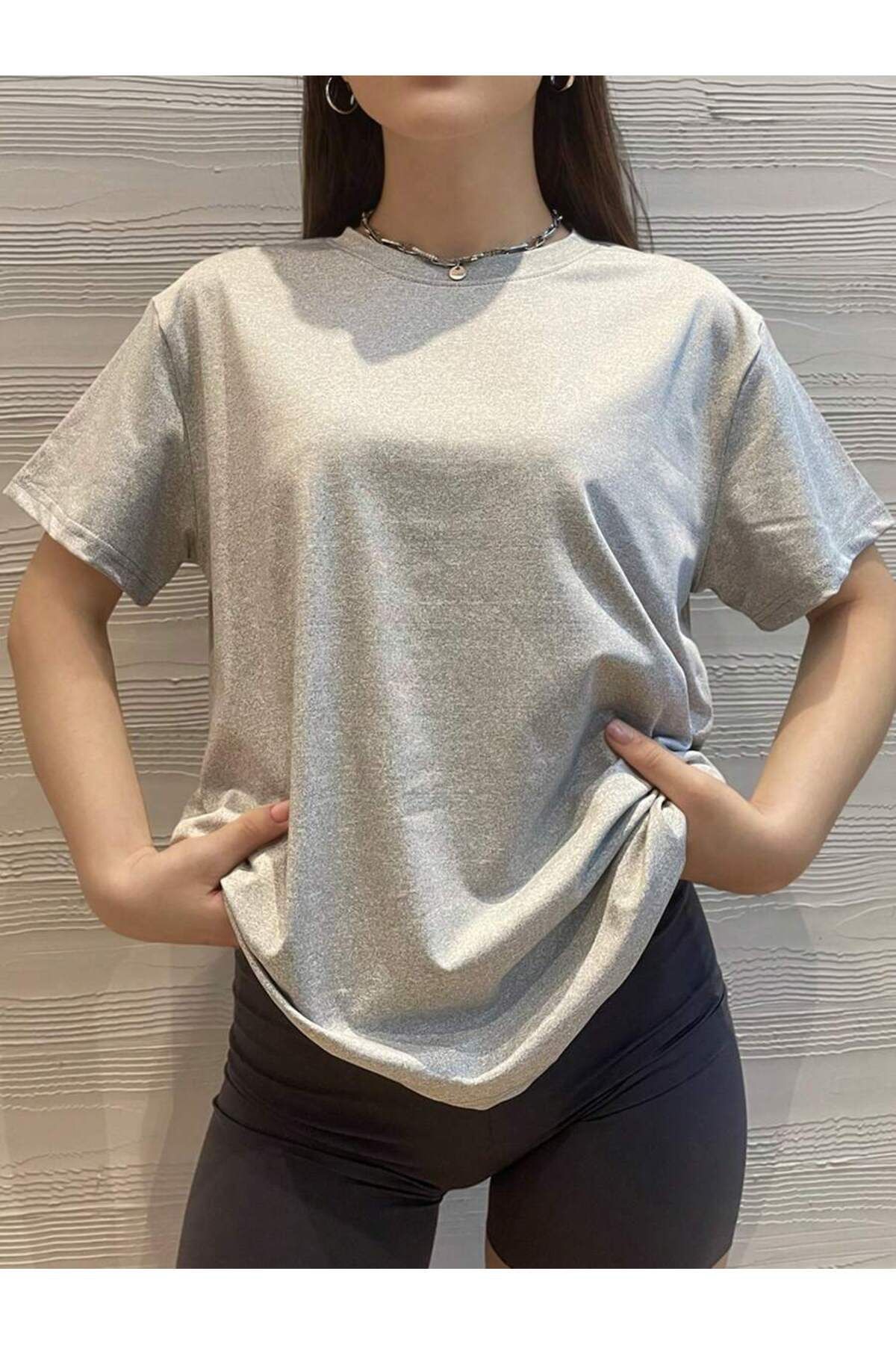 MODAVİBE Düz Basic Tişört – Bisiklet Yaka, Pamuk Polyester, 2 İplik Kumaş, Unisex