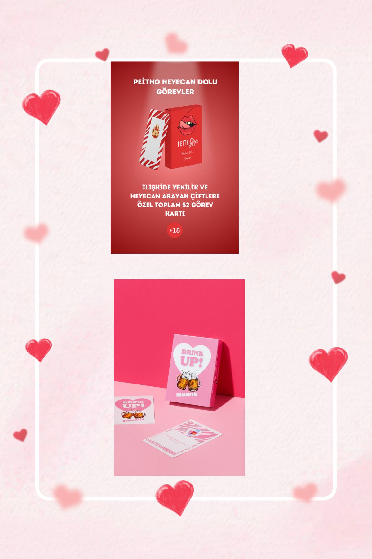 drink up Romantik Içki Oyunu Ve Peitho Çiftlere Özel Ikili Oyun Seti | Sevgililer Günü Kart Oyunu |
