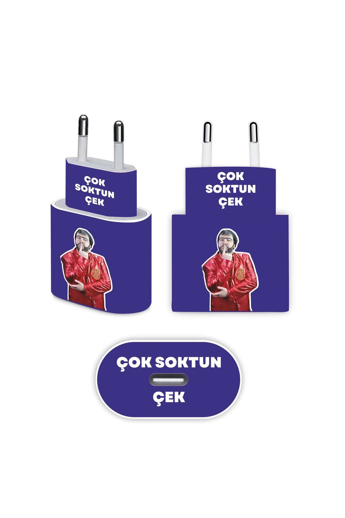 hediyenebak Iphone 20w Uyumlu Çok Soktun Çek Tasarımlı Full Kaplama Şarj Etiketi