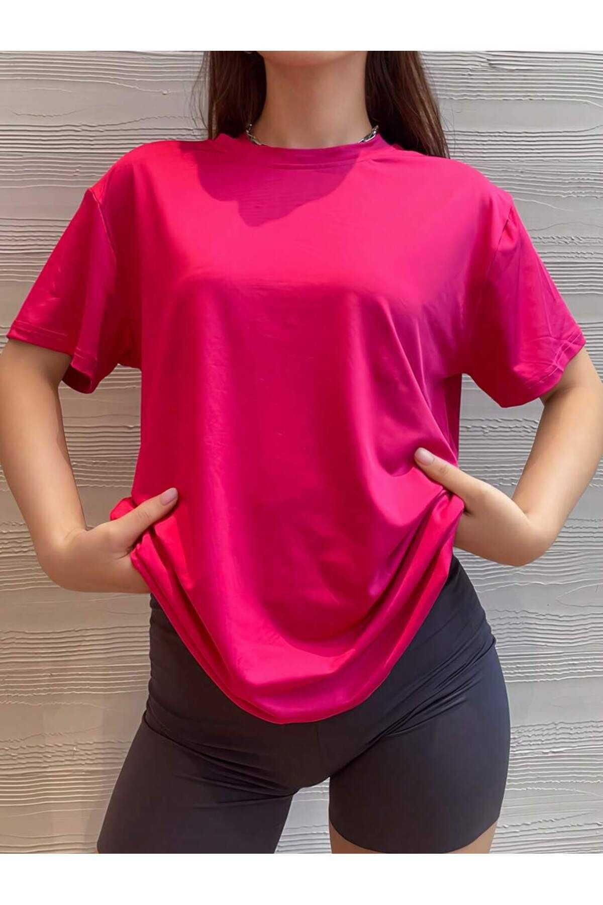 MODAVİBE Düz Basic Tişört – Bisiklet Yaka, Pamuk Polyester, 2 İplik Kumaş, Unisex