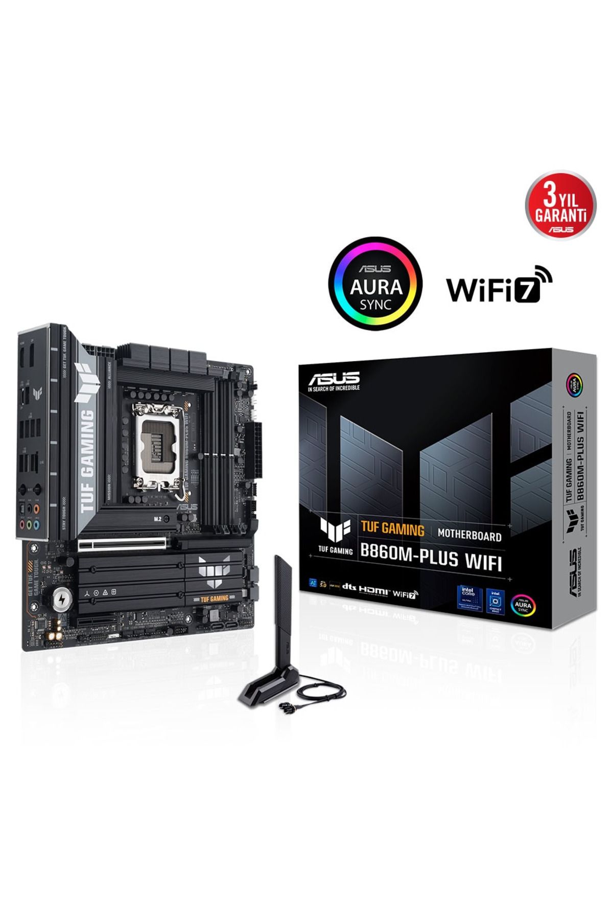 ASUS TUF GAMING B860M-PLUS WIFI, 4xDDR5, 3xM.2, HDMI, DP, Wi-Fi 7, Bluetooth v5.4, Intel Core Ultra