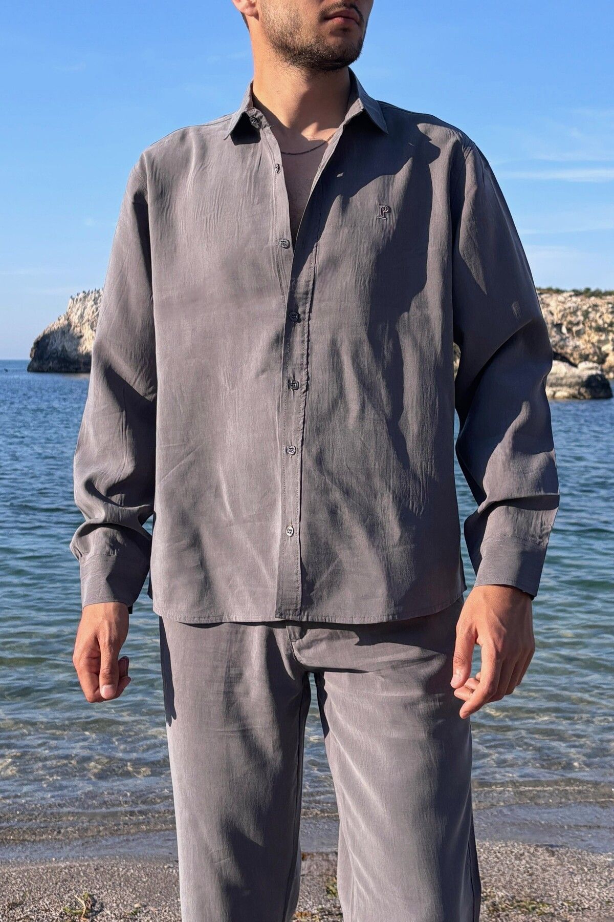 inpool Erkek, gömlek yaka, Regular fit, A kalite, Old Money Culture, Lyocel Gömlek G15
