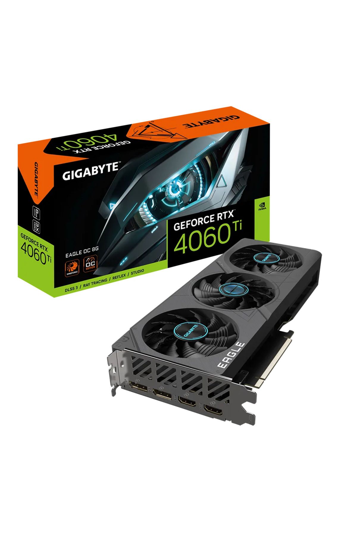 Gigabyte GV-N406TEAGLE OC-8GD, RTX4060TI, EAGLE OC, 8Gb, GDDR6, 128BIT, 3xFAN, 2xHDMI, 2xDP, GAMING