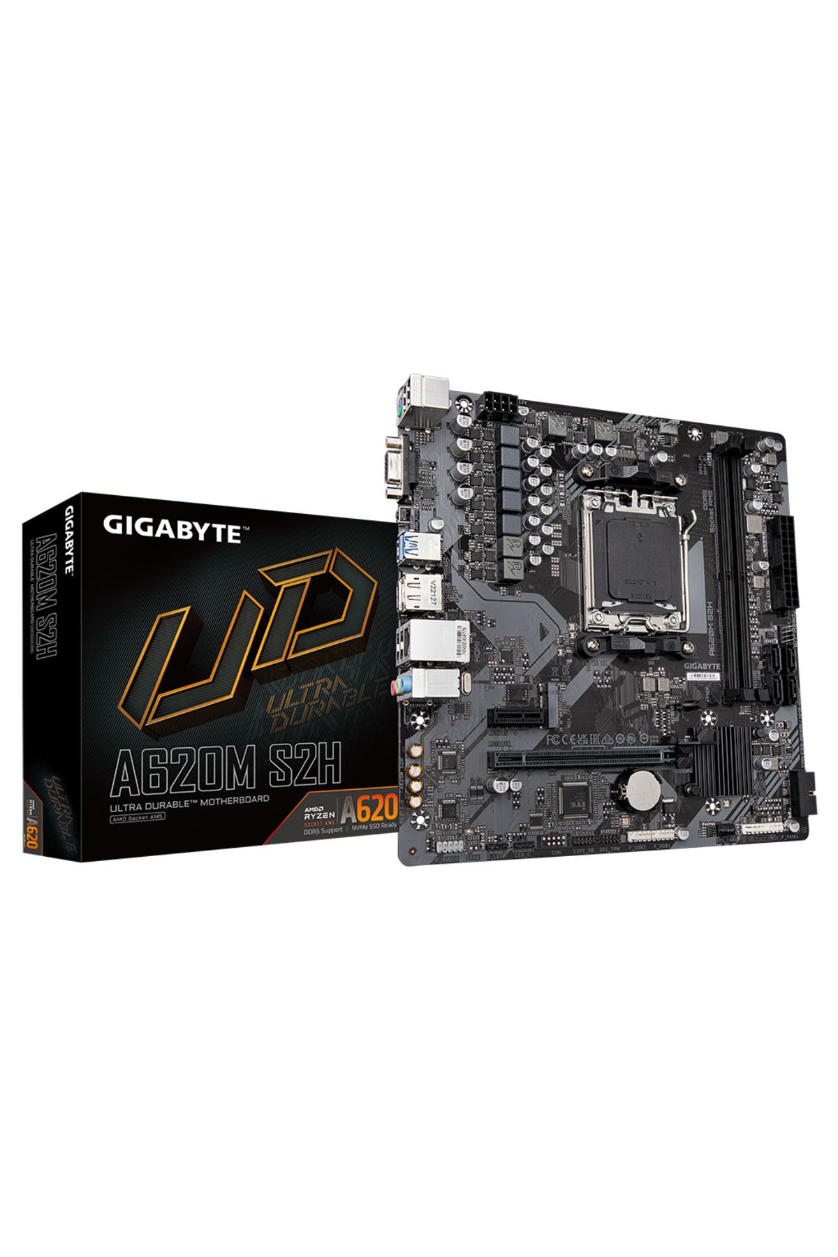 Gigabyte A620M-S2H, rev.1.2, 6400MHz, 2xDDR5, 1x M.2, D-SUB, HDMI, DP, AM5 Soket Anakart