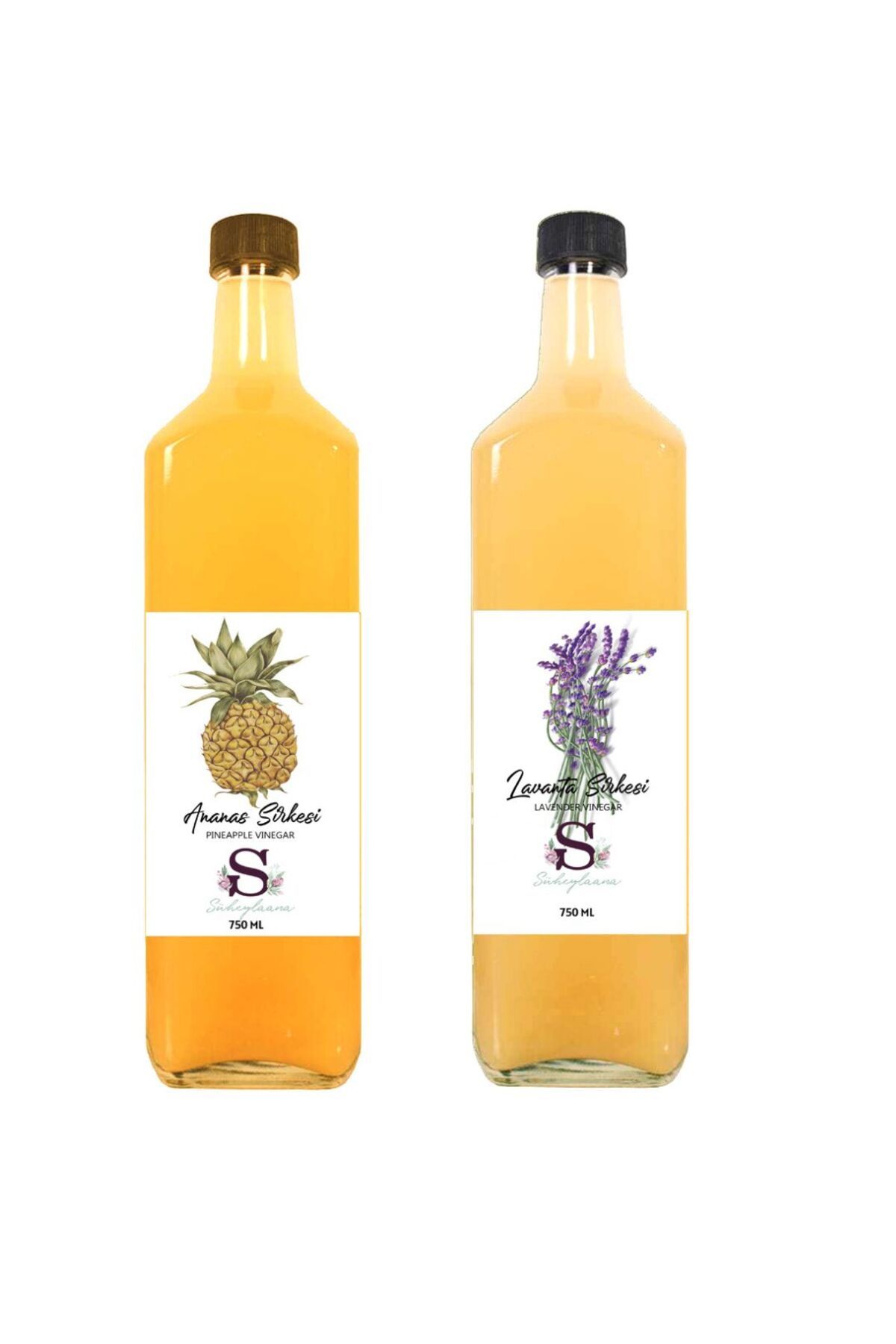 Süheylaana Doğal Ananas Sirkesi 750 Ml - Doğal Lavanta Sirkesi 750 Ml