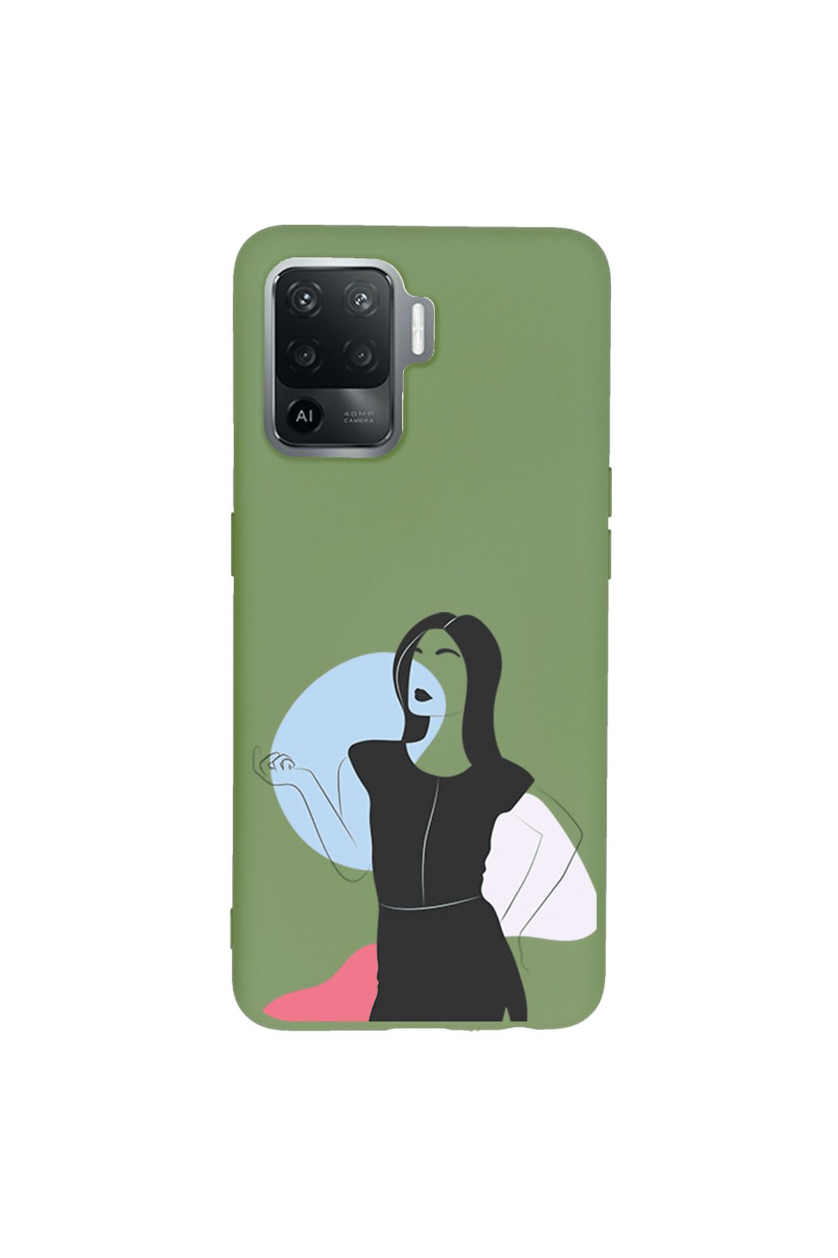 Royaleks Oppo Reno 5 Lite Lansman Kılıf - Art Woman 1