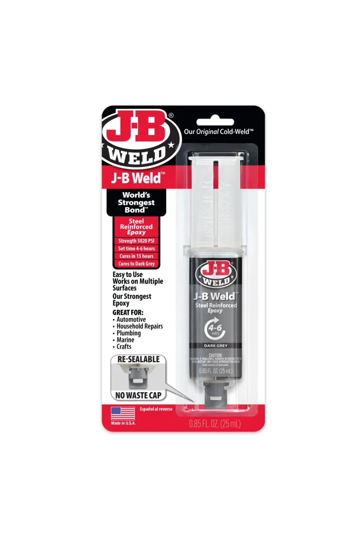 JB Weld J-B Weld™ Şırınga - 25 ml Çok Yüzeyli Hızlı Süper Güçlü Epoksi Yapıştırıcı
