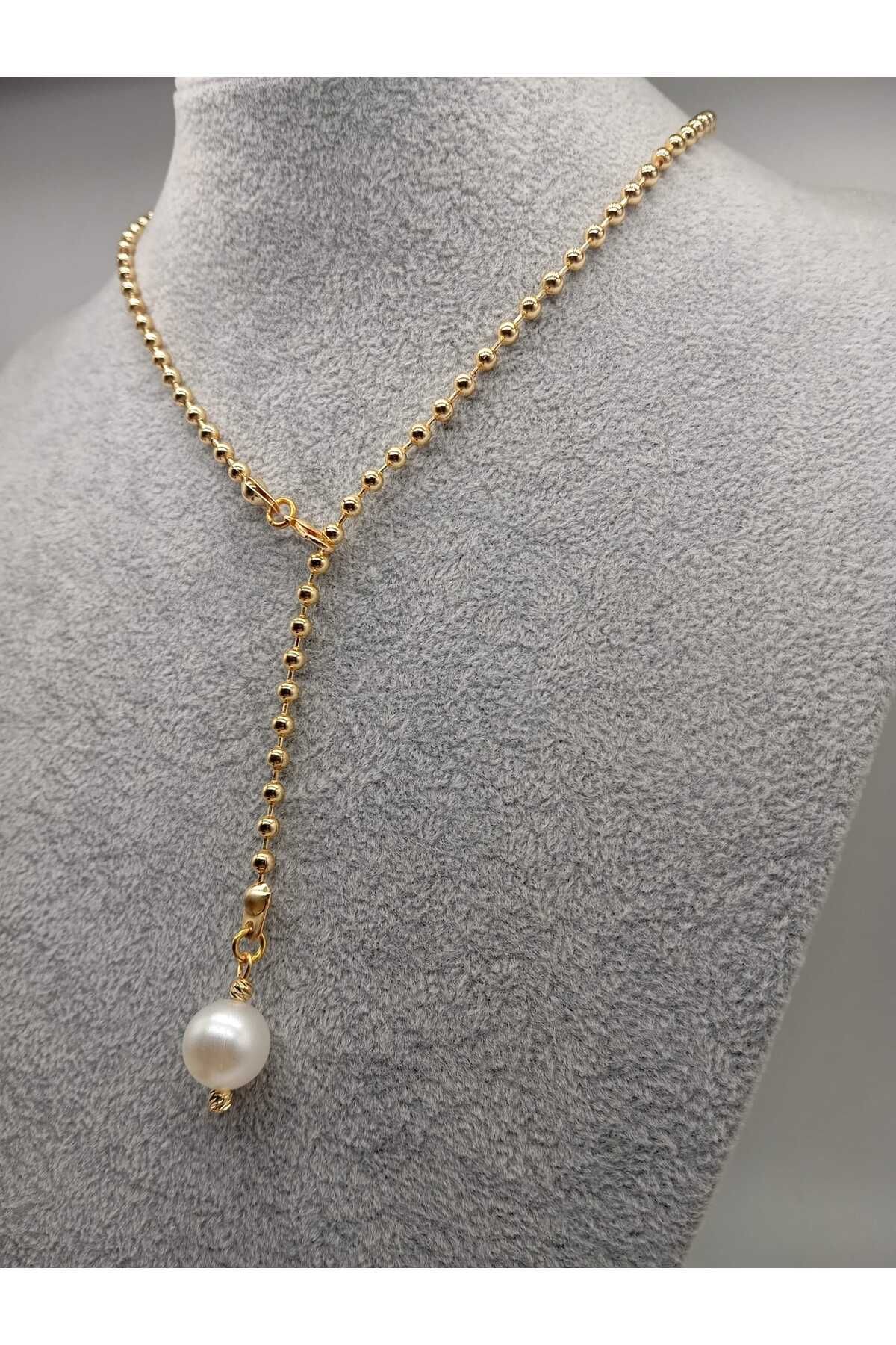 Ralp Moda TOP ZİNCİR "Y" KOLYE 16 MM İNCİ CHARM