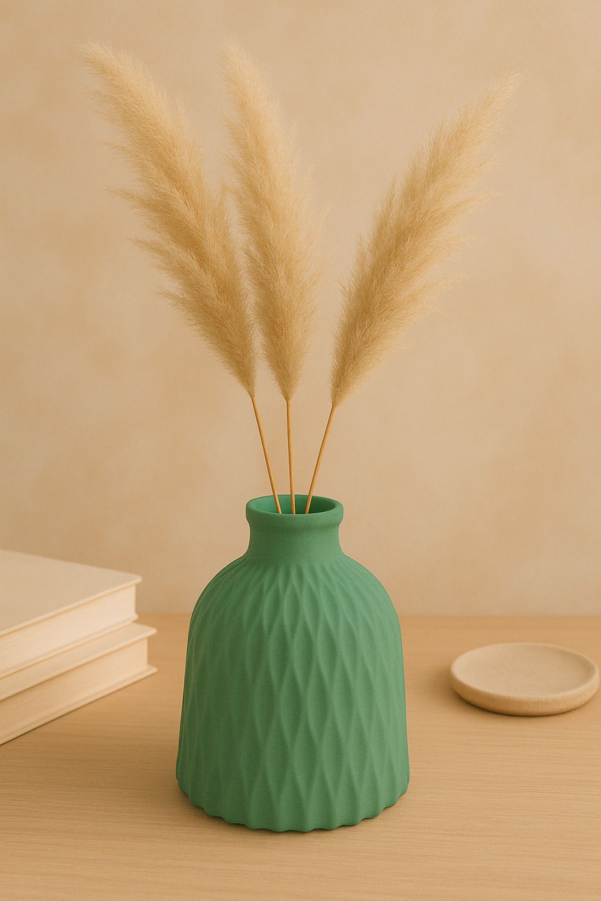 Home Dekoratif Biblo Dalga Desenli Yeşil