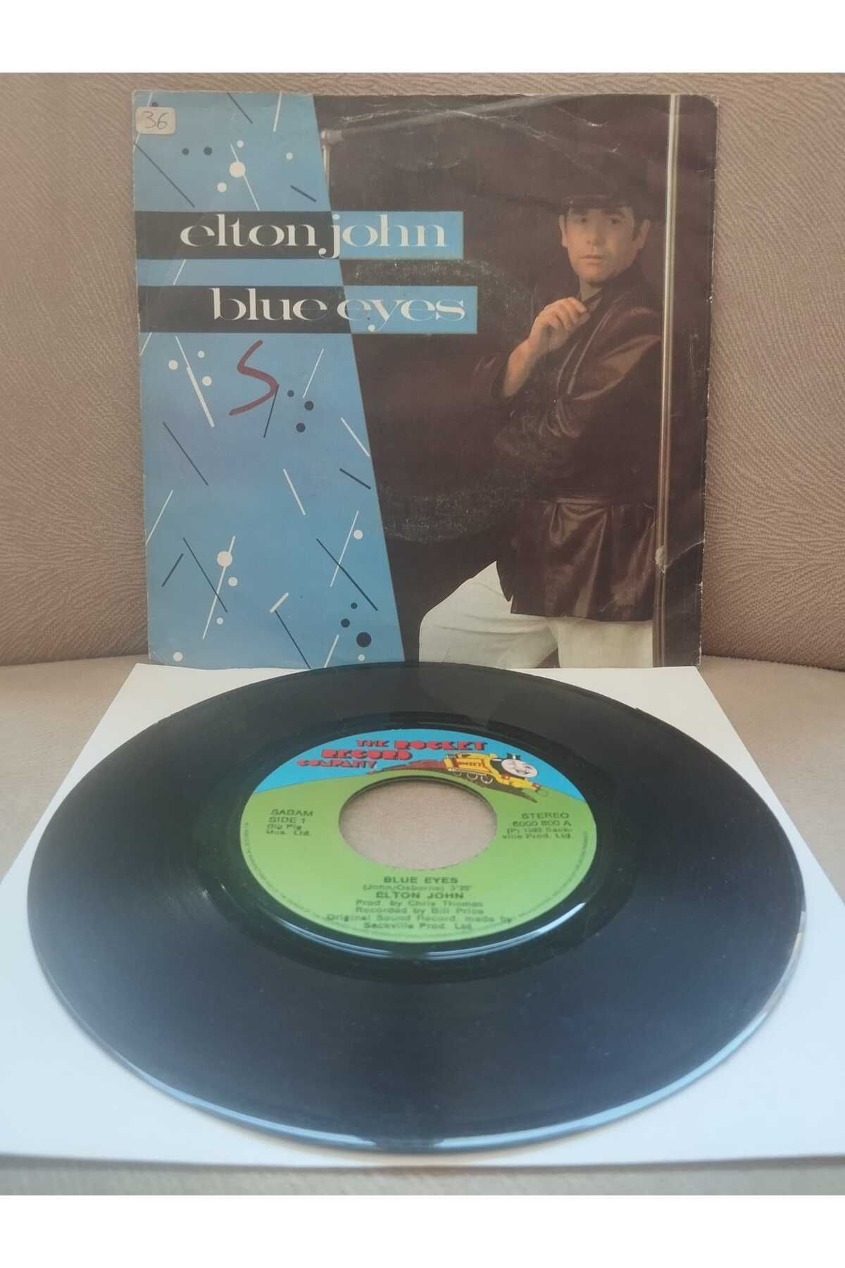 Plakperest Elton John – Blue Eyes - 1982 Belçika Basım 45’lik Plak-2.el