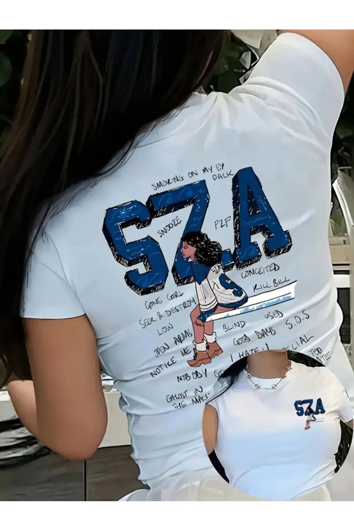 1blood Baby Tee Sza Ön Arka Baskılı Bluz Body