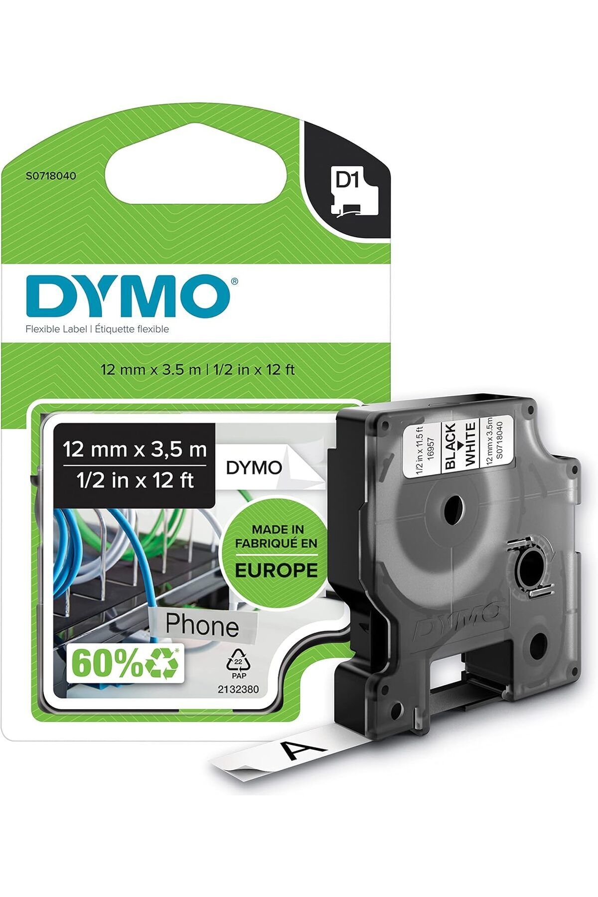 STOREMAX OZN S0718040, Yüksek Performans Esnek Naylon (12 mm x 3,5 mt), Siyah/Beyaz (16957) OZNstre 1094633