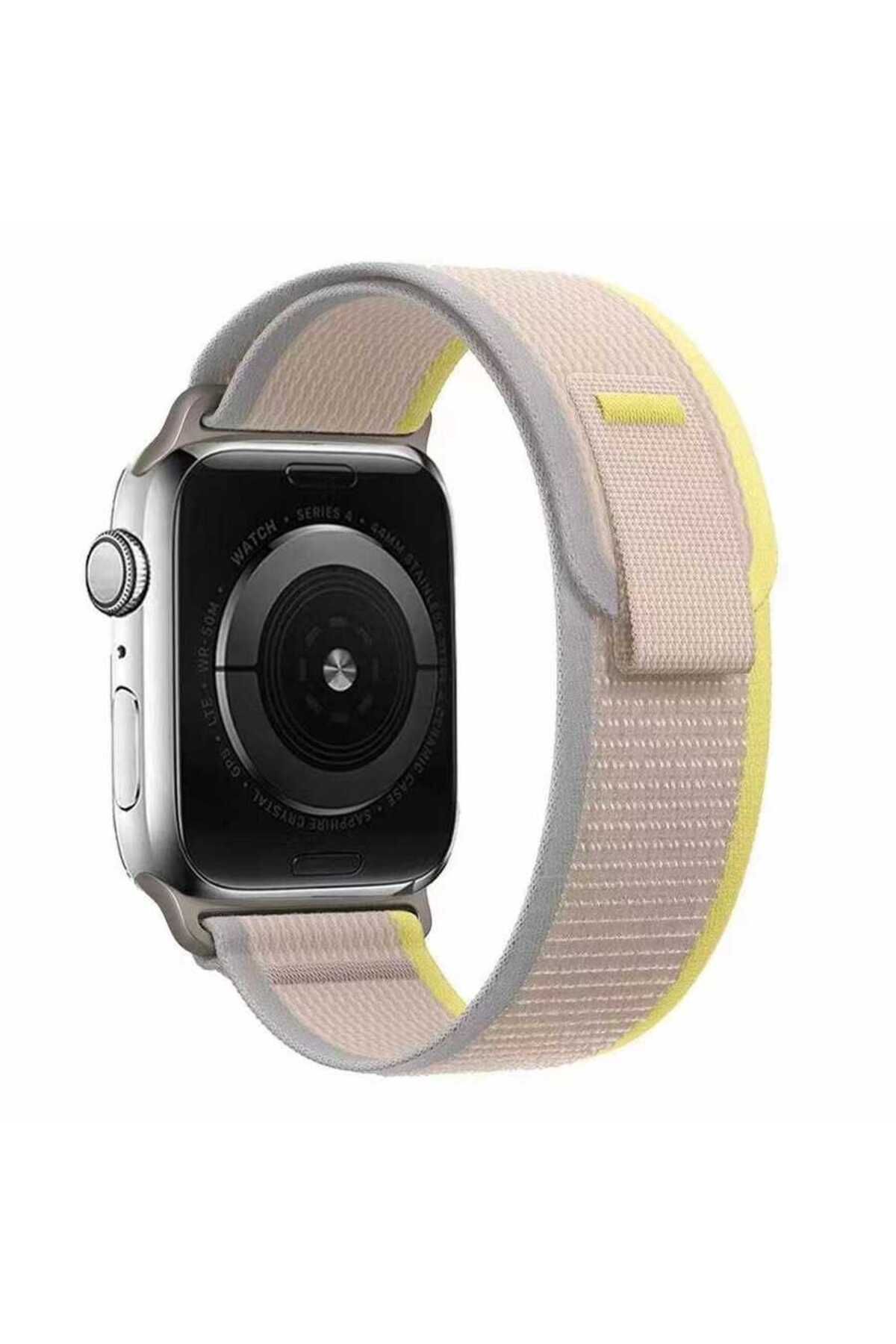 Teknodur Watch 38mm Uyumlu KRD-77 Hasır TKDR Kordon-Beyaz-Sarı