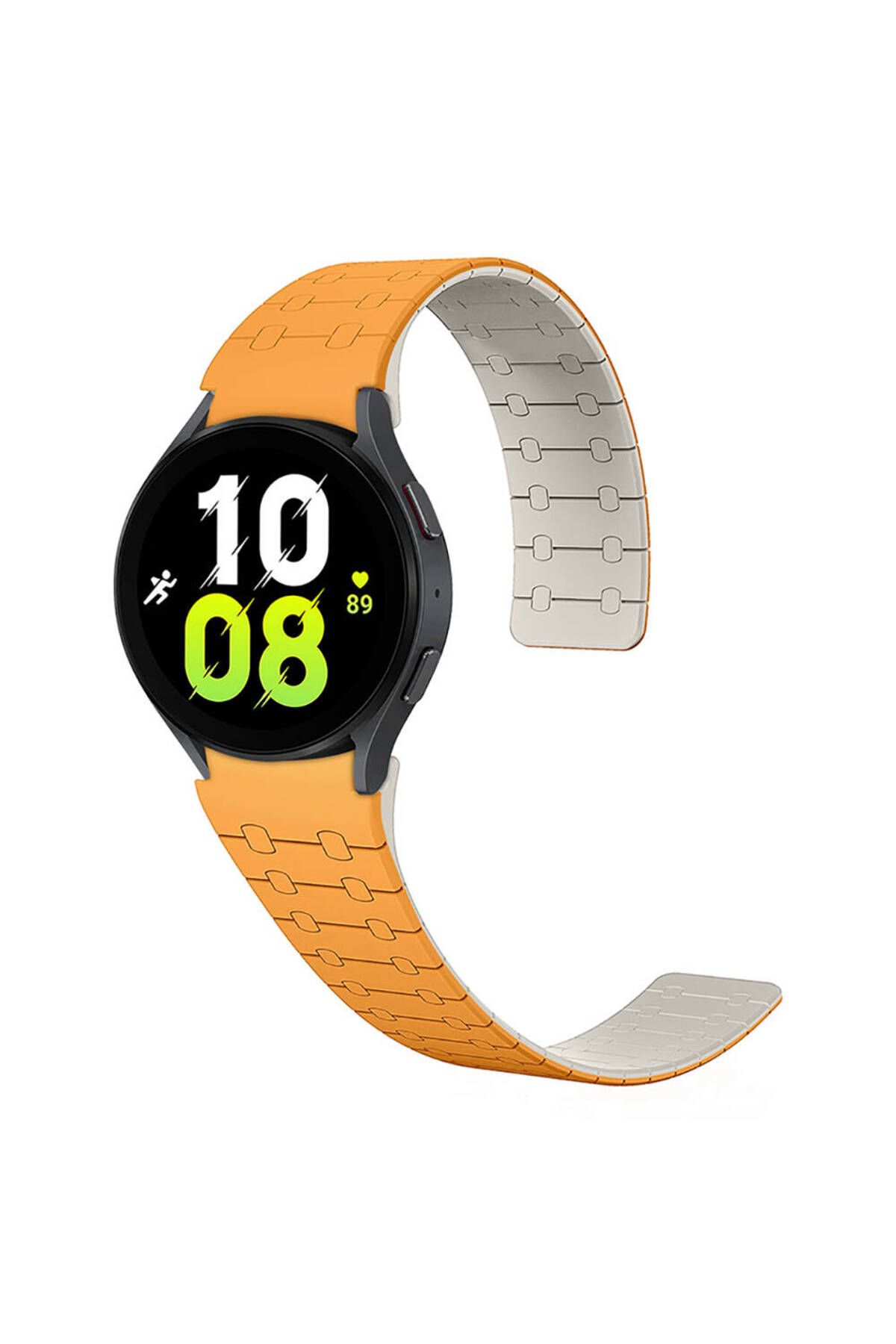 Teknodur Galaxy Watch 6 40mm TKDR KRD-111 20mm Çizgili Desenli Silikon Kordon-Turuncu