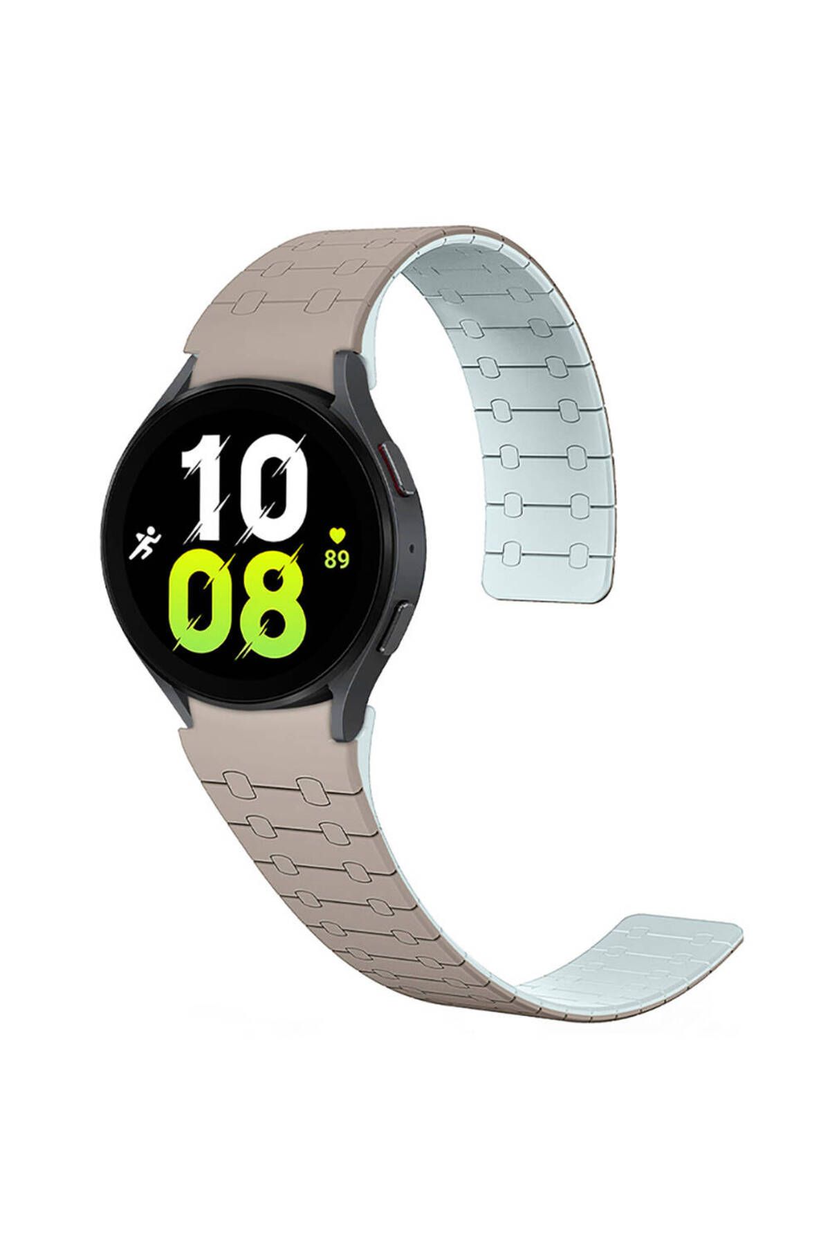 Teknodur Galaxy Watch 6 40mm TKDR KRD-111 20mm Çizgili Desenli Silikon Kordon-Haki