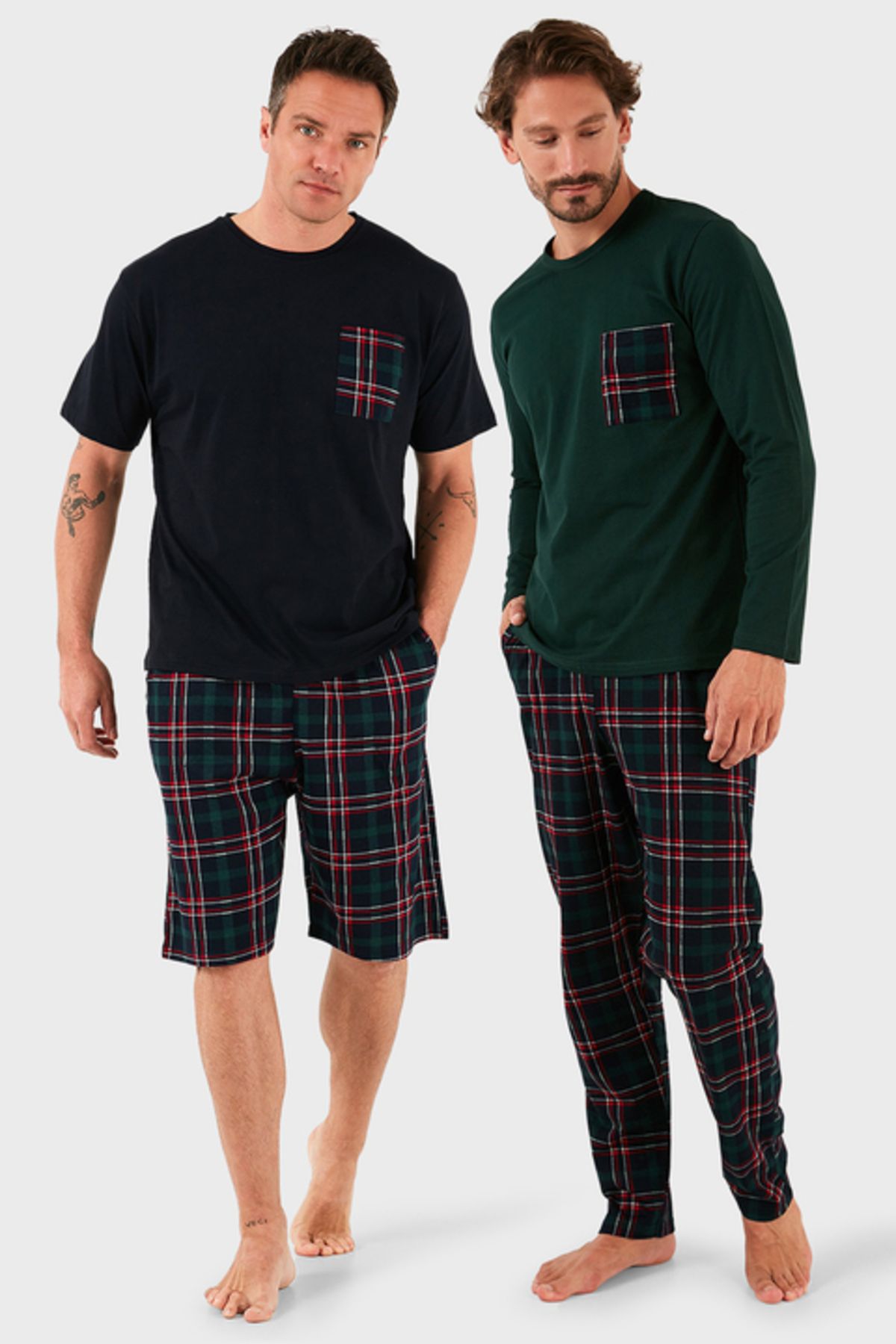 Buratti Pamuklu Regular Fit Kareli 2'li Paket Pijama Takımı Erkek PİJAMA TAKIMI 657200120S2