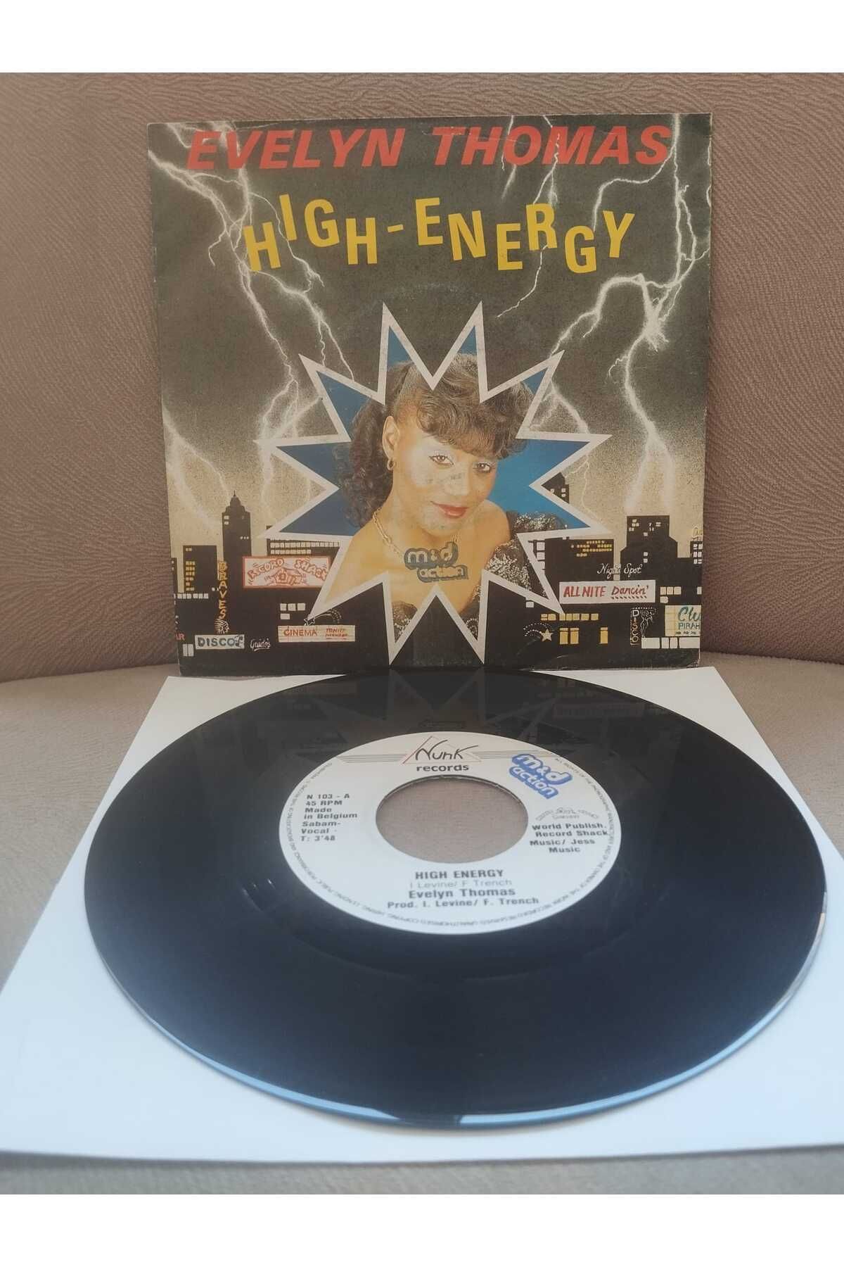 Plakperest EVELYN THOMAS - HIGH ENERGY 1984 BELÇİKA BASIM 45 LİK PLAK-2.EL