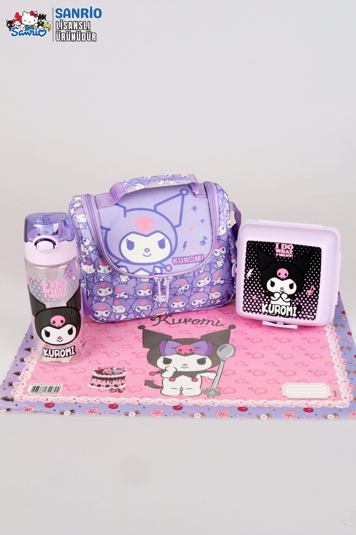 kuromi DEKOMUS İLE YENİ SEZON LİSANSLI KUROMI "MAGICAL BUDDY" BESLENME ÇANTASI,BESLENME ÖRTÜSÜ,TRITAN MATAR