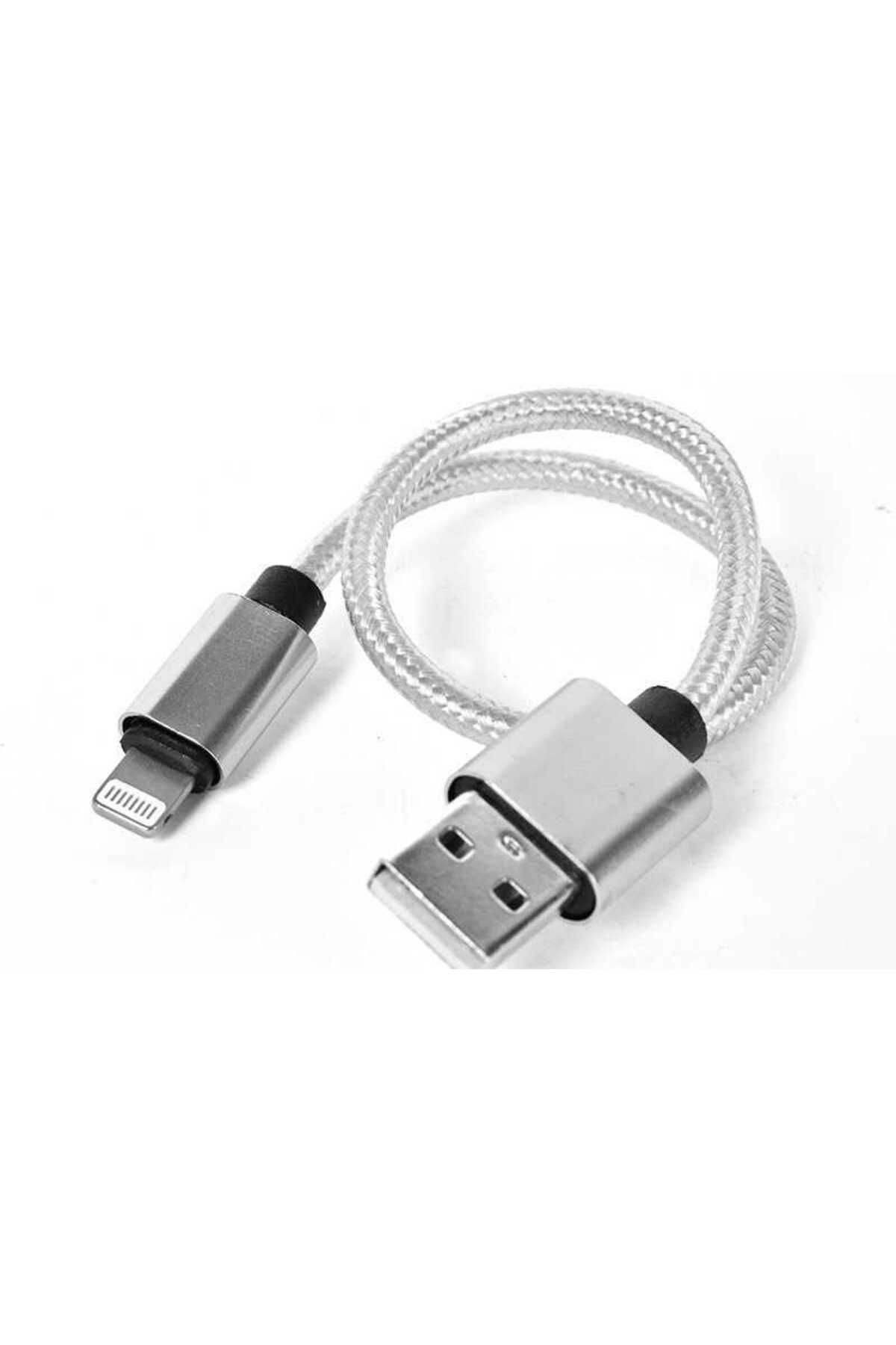 Teknodur Gümüş 30 Cm Halat Lightning Usb Kablo-TKDR