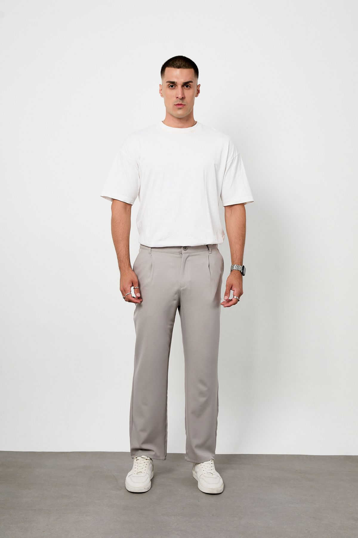 GETMAH ERKEK BAGGY YANDAN CEPLİ ARKA KEMER LASTİKLİ ESNEK KUMAŞ PANTOLON