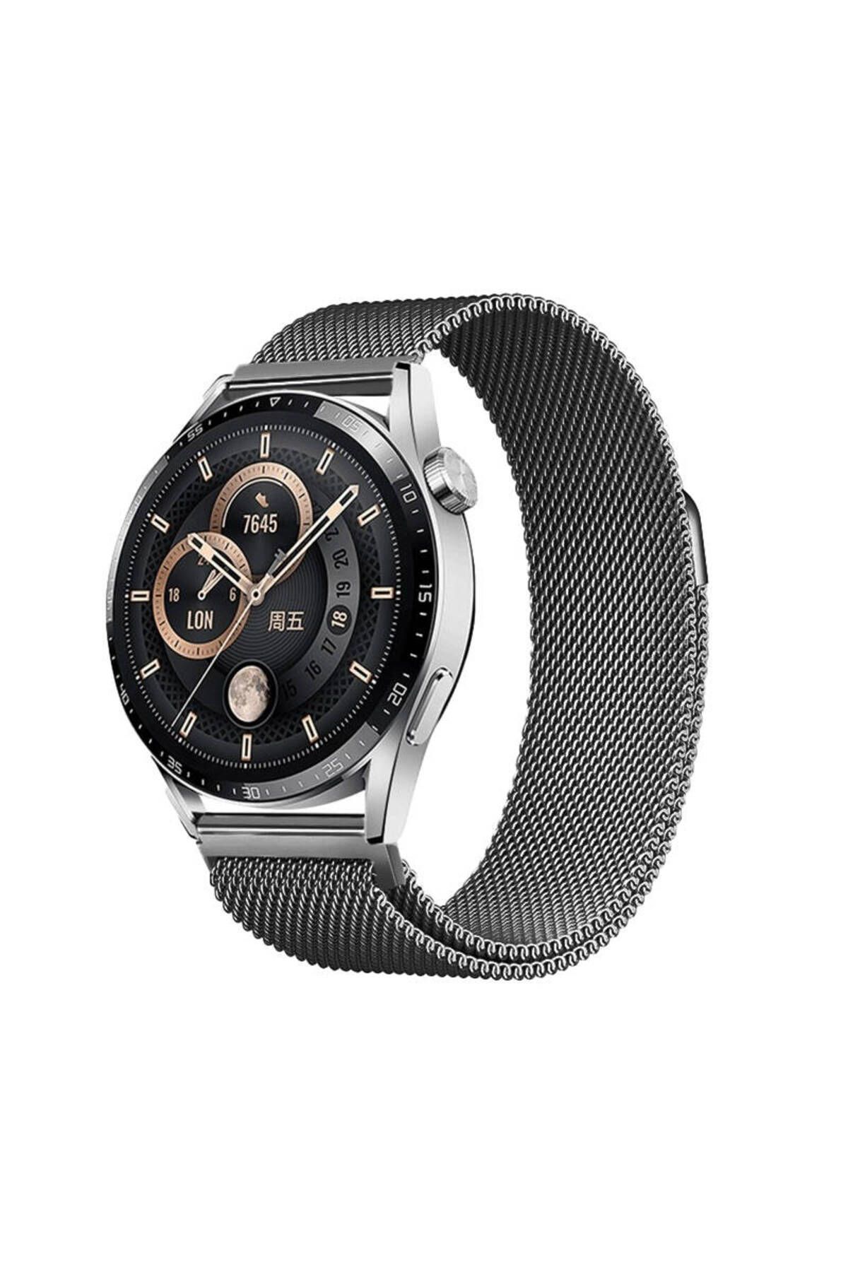 Teknodur Galaxy Watch 42mm TKDR Band-12 20mm Metal Hasır Kordon-Gri