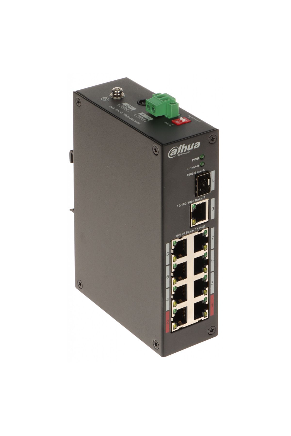 DAHUA PFS3110-8ET-96-V2, 8 Port, Megabit, PoE 96W, 1 Port Gigabit Uplink, 1 Port Gigabit SFP, Yöneti
