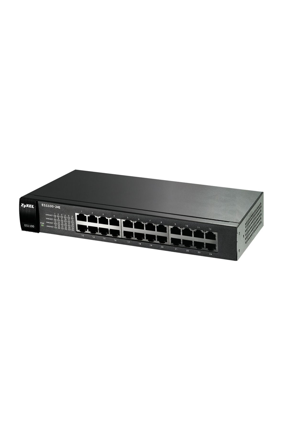 ZyXEL ES1100-24E, 24 Port, MegaBit, Fast-Ethernet, Sessiz, Yönetilmez, Masaüstü Switch