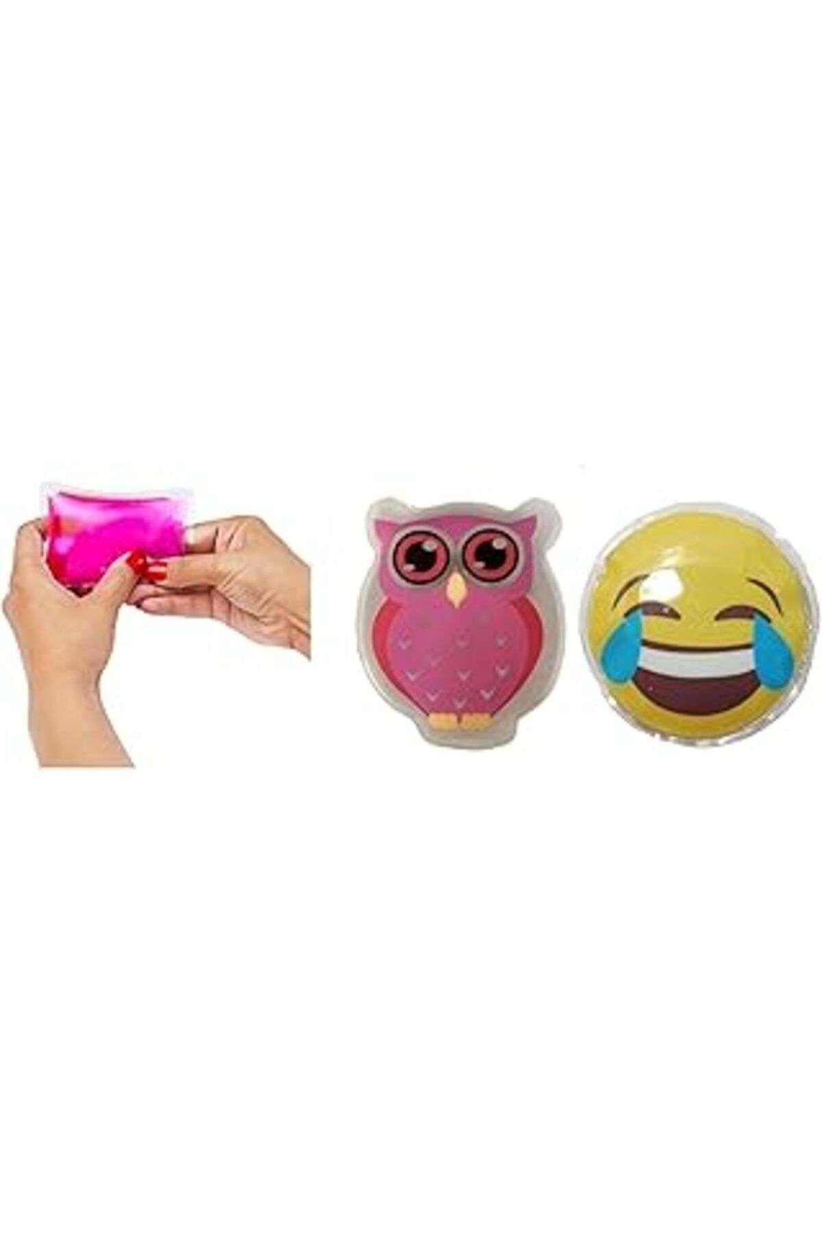 NETWORK ART Bosphorus Homi GÜLEN EMOJİ PEMBE BAYKUŞ CEP SOBASI,EL ISITICI,2 ADET SICAK SU TORBASI PVC 9cm