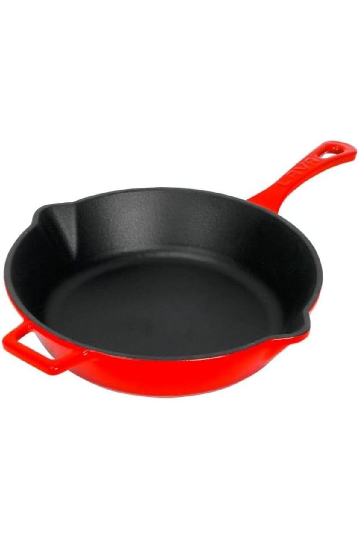 STOREMAX OZN Döküm Yuvarlak Kızartma Tavası Döküm Demir Yekpare Saplı. Çap(Ø)24cm - Kırmızı OZNst