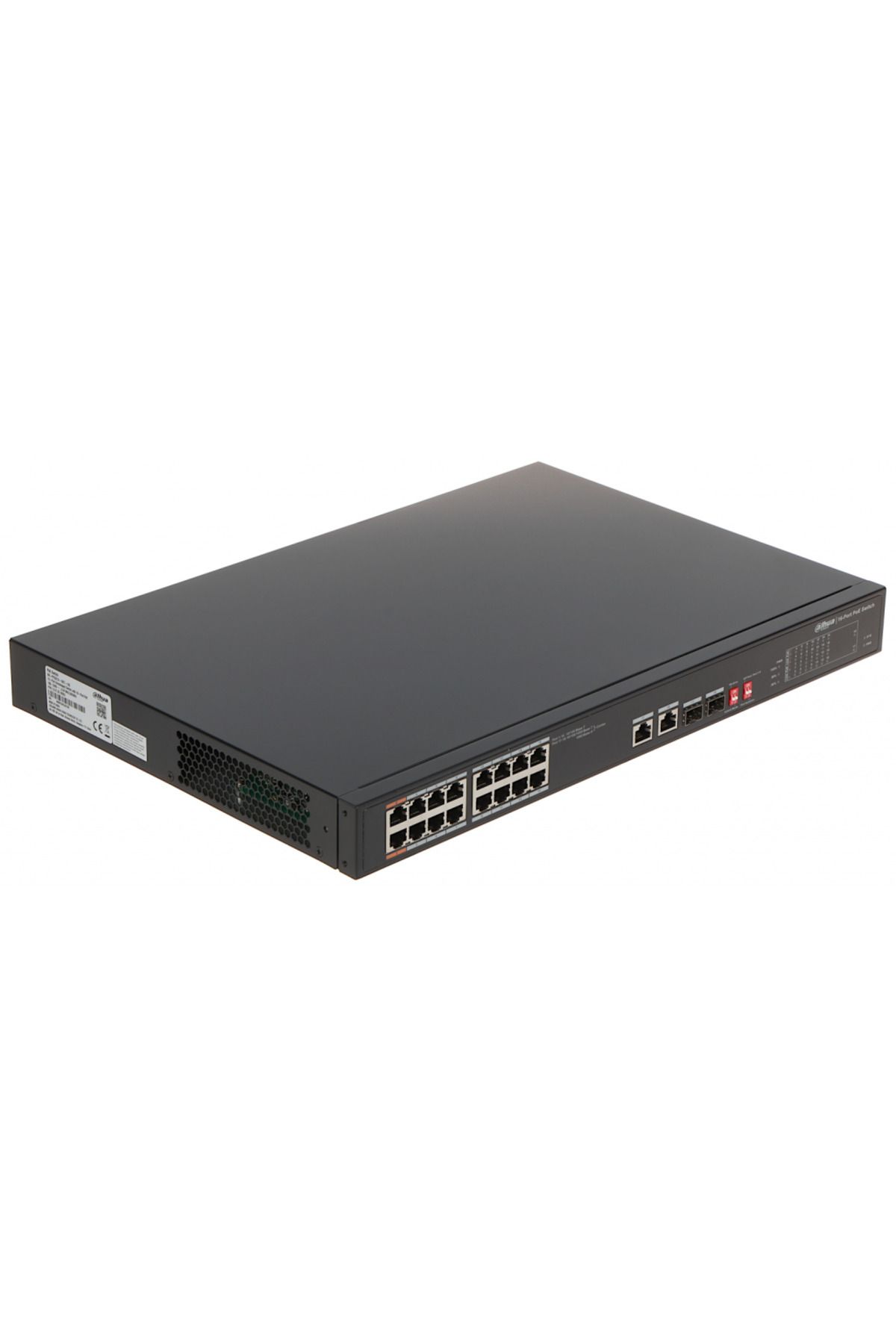 DAHUA PFS3218-16ET-135, 16 Port, Megabit, PoE 135W, 2 Port GigaBit Uplink, 2 Port Gigabit SFP, Yönet