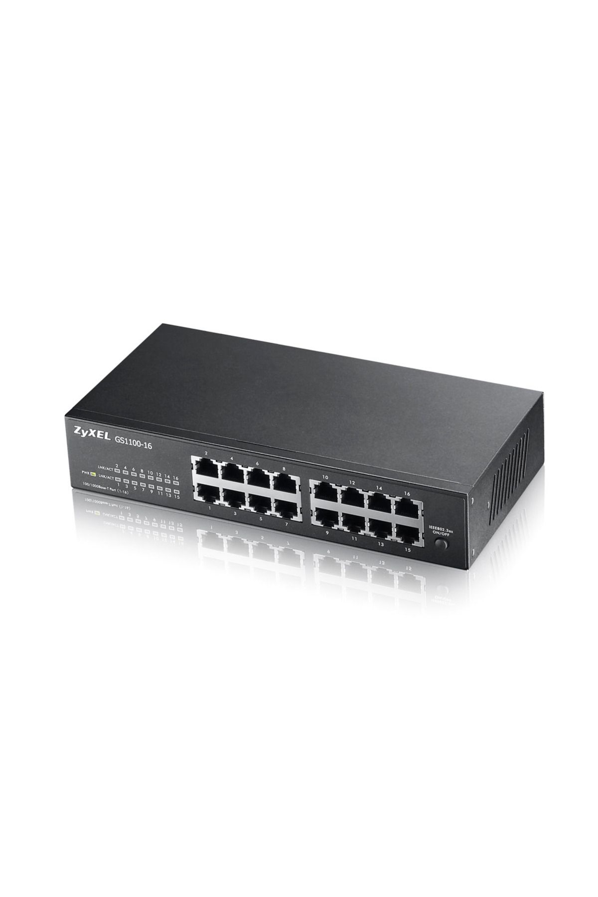 ZyXEL GS1100-16 V3, 16 Port, GigaBit, Yönetilemez, Masaüstü Switch