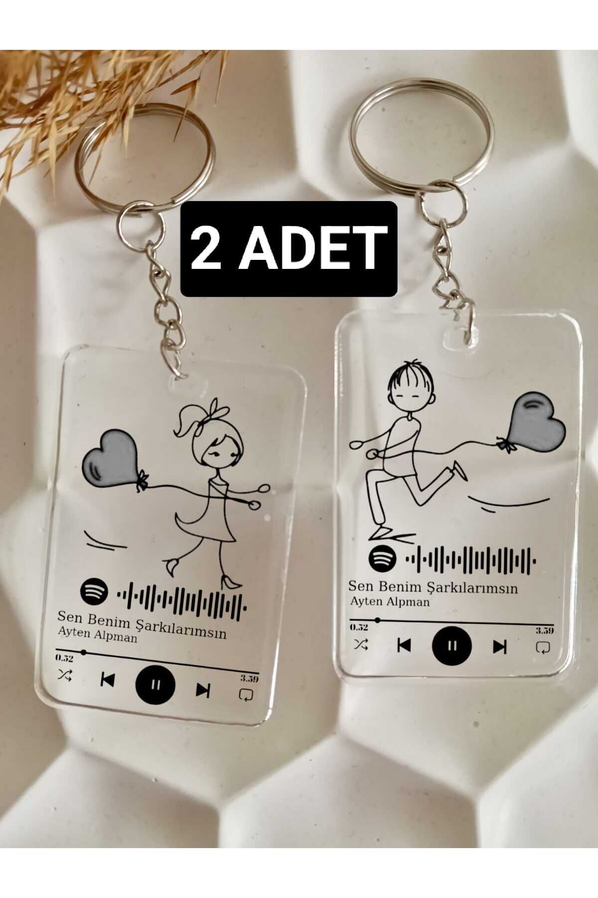 Zenithart 2 Adet Kişiye Özel Spotify Barkodlu Çift Anahtarlığı, Sevgiliye Hediye Arkadaşa Hediye