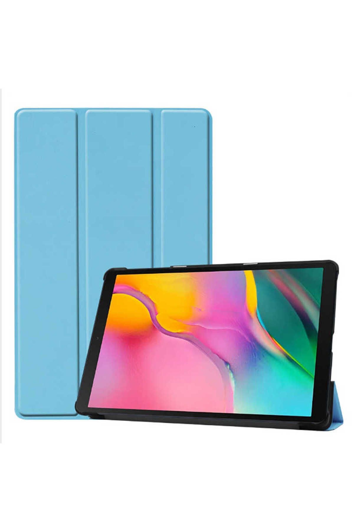 Teknodur Galaxy Tab A 8.0 (2019) T290 Uyumlu TKDR Smart Cover Standlı 1-1 Kılıf-Mavi