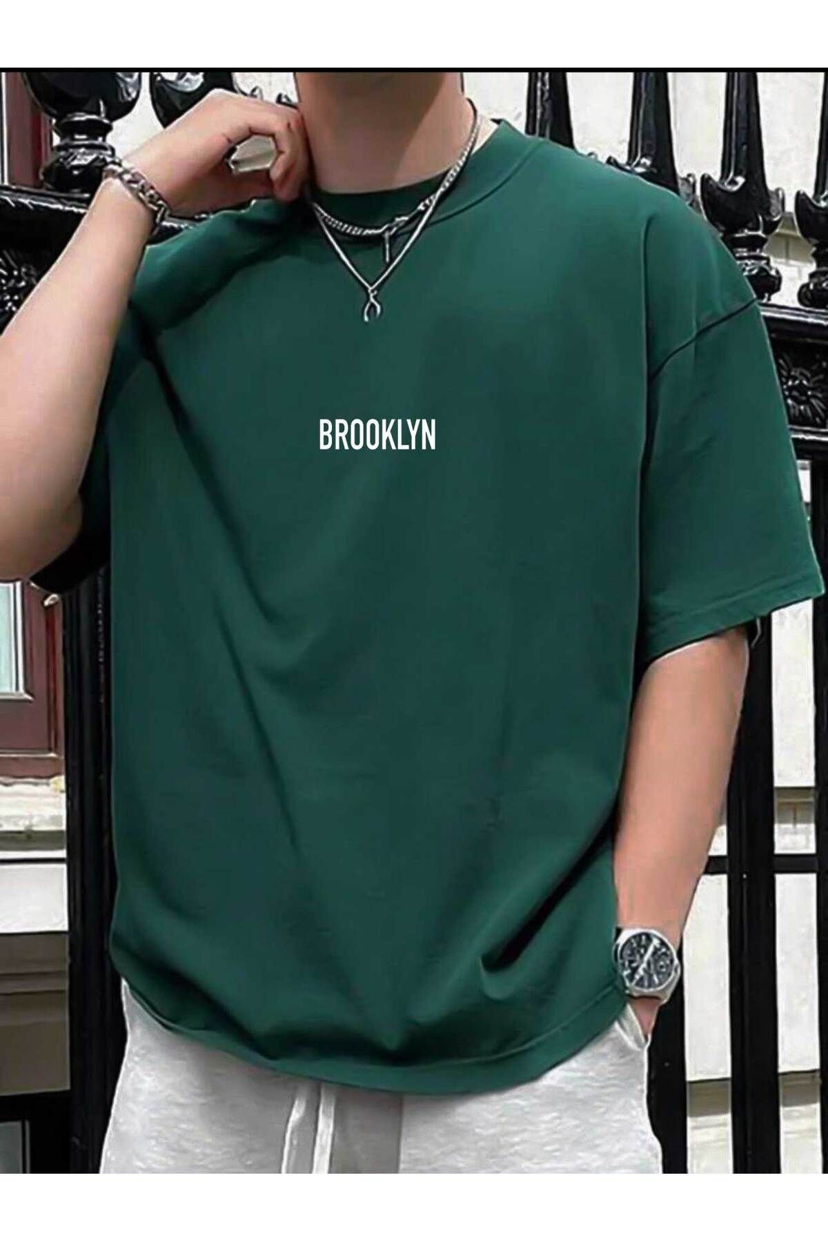 Hunors Sportswear & Company Brooklyn Baskılı Unisex Bisiklet Yaka T-shirt
