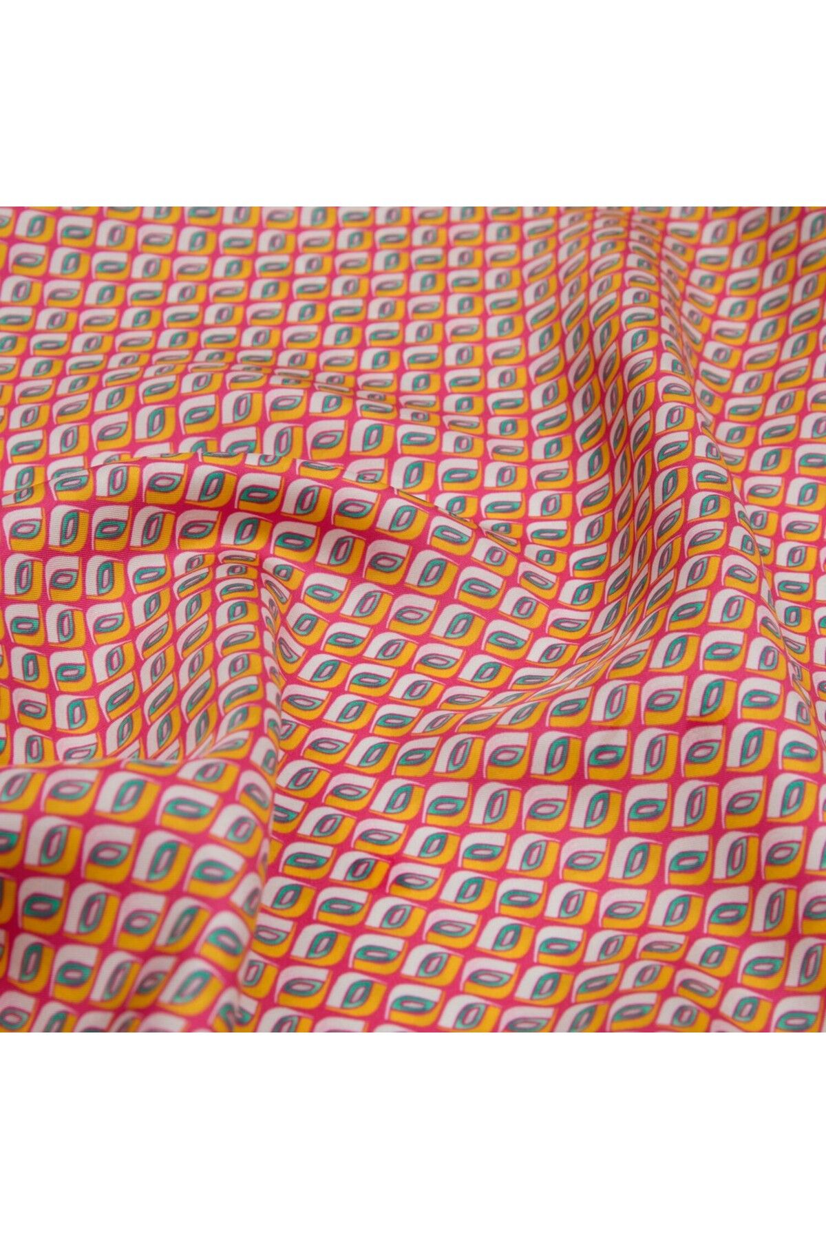 SÜFF Haki Prizma Retro Desenli Twill İpek Eşarp