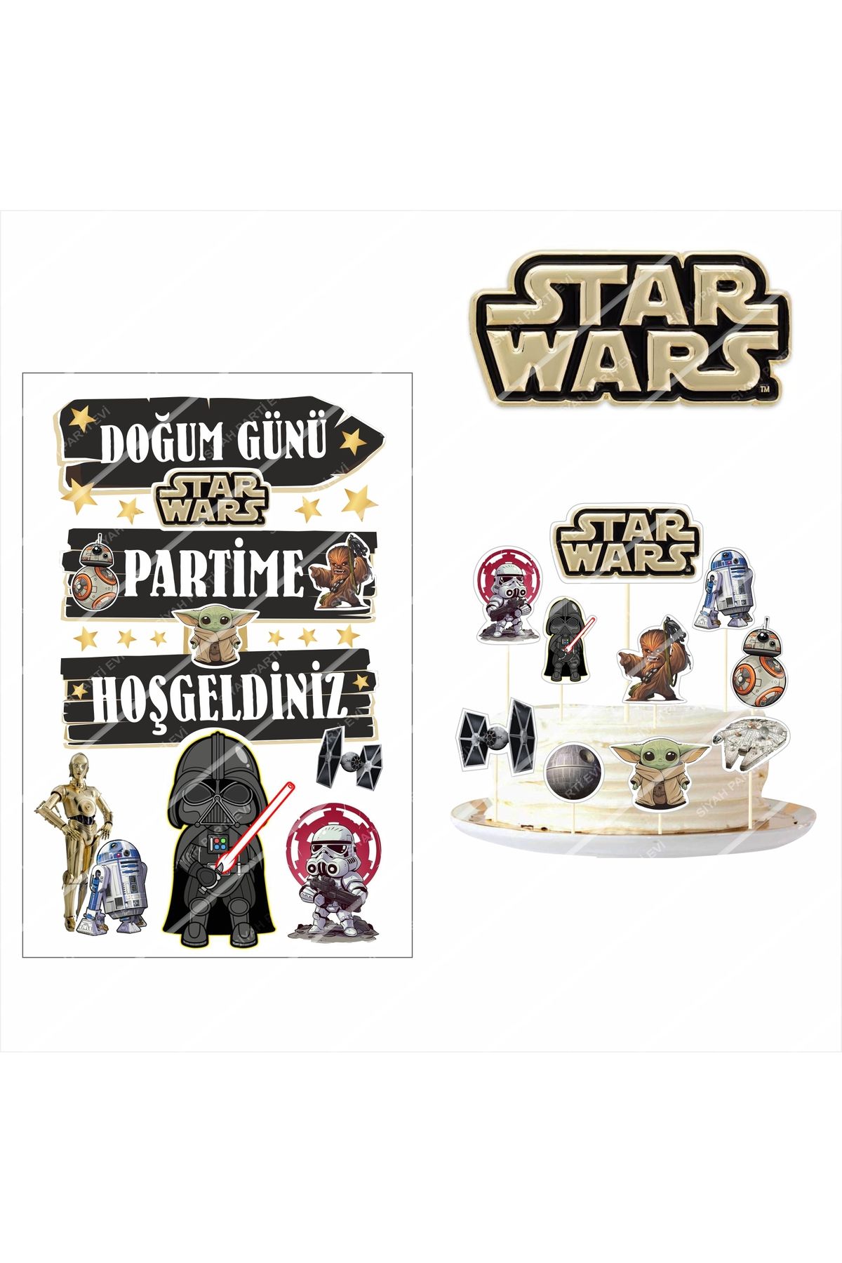 SİYAH PARTİ EVİ Star Wars Doğum Günü Seti