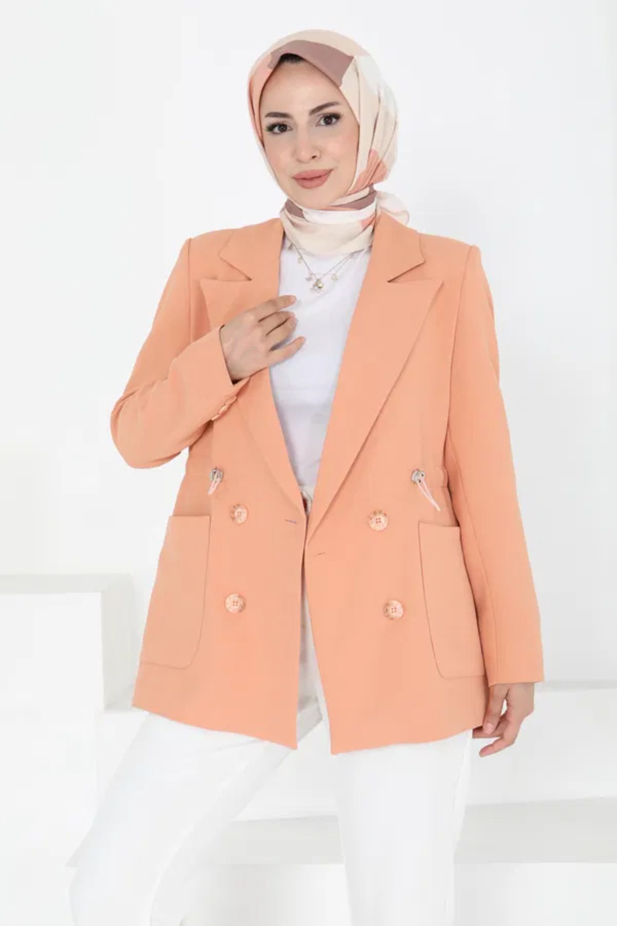 Butik Düğmeli İpli Ceket