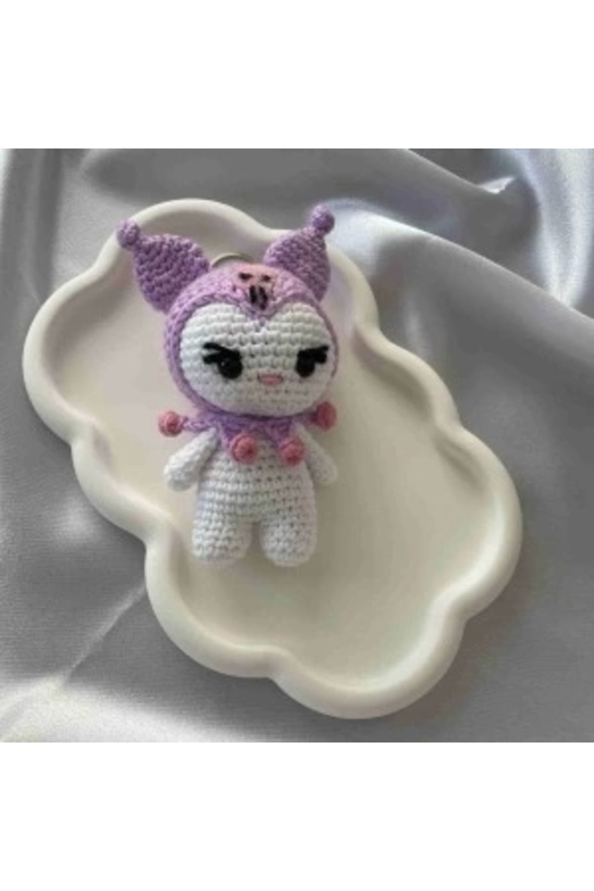 STOREMAX Amigurumi Anahtarlık El Yapımı Kuromi 12 cm Lila