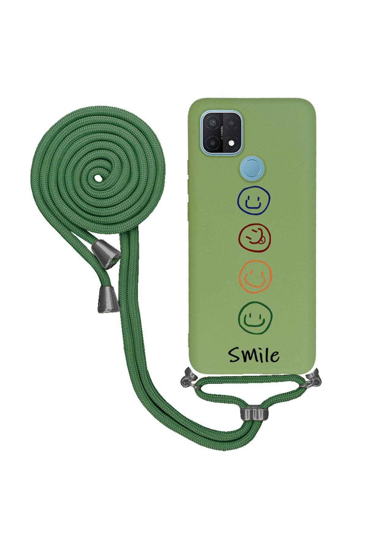 Royaleks Oppo A15s İpli Lansman Kılıf - Smile