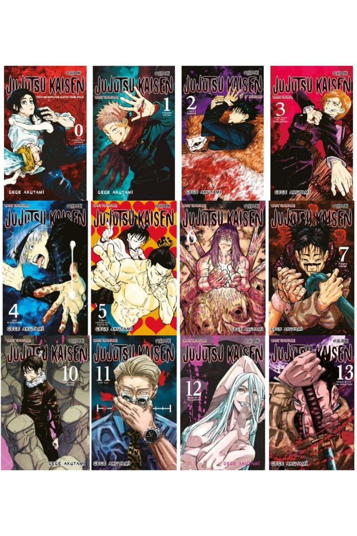 Gerekli Şeyler Yayıncılık Jujutsu Kaisen 0-1-2-3-4-5-6-7-10-11-12-13 manga seti (12 kitap) 1 adet anime poster hediyeli